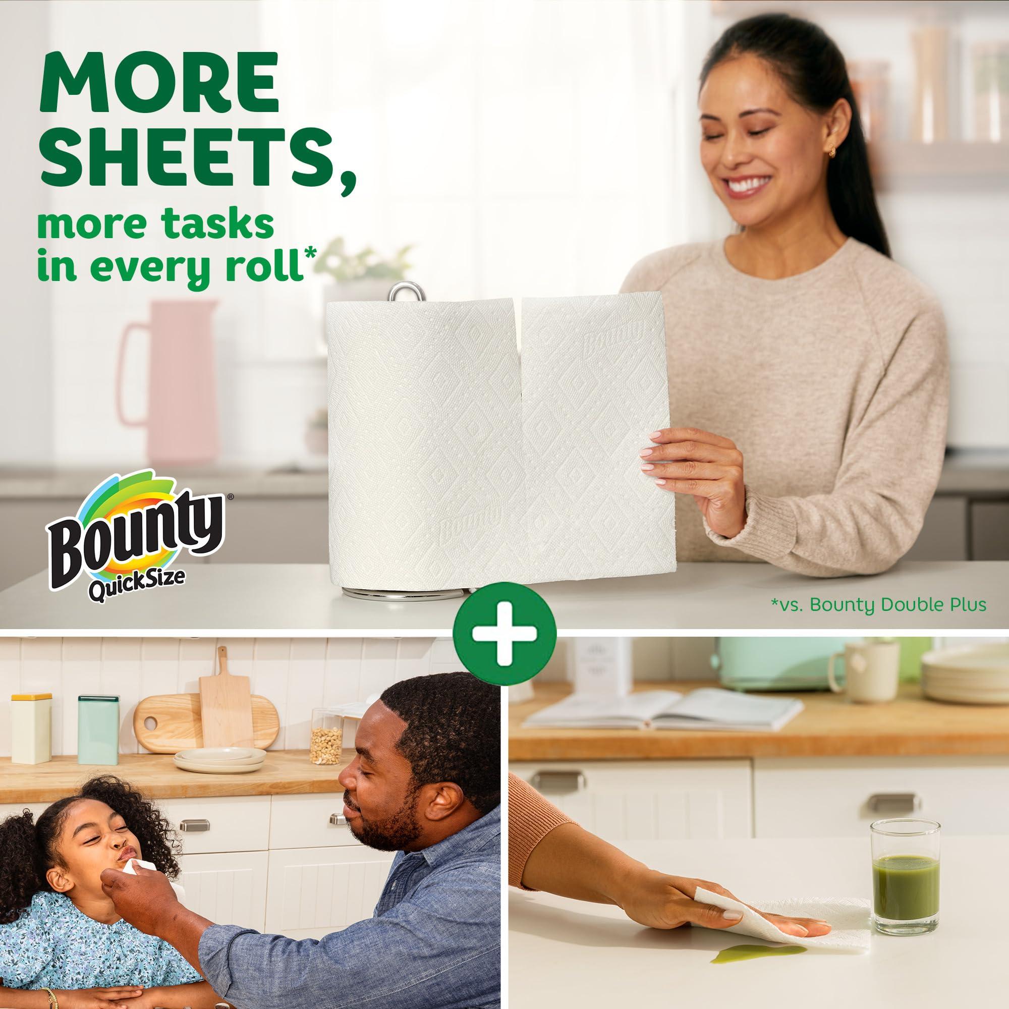 Bounty Quick-Size Paper Towels, White, 12 Family Triple Rolls = 36 Regular Rolls - Image 3