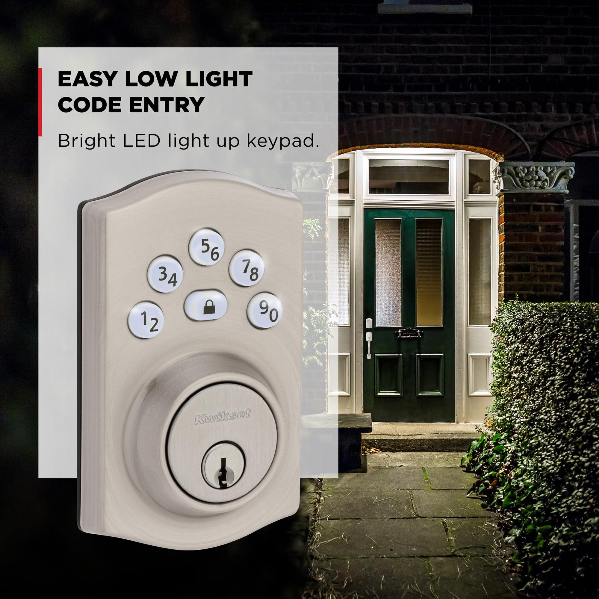 Kwikset Powerbolt 240 5-Button Keypad Satin Nickel Traditional Electronic Deadbolt Door Lock, Featuring Convenient keyless Entry, Customizable User Codes and auto Locking - Image 8