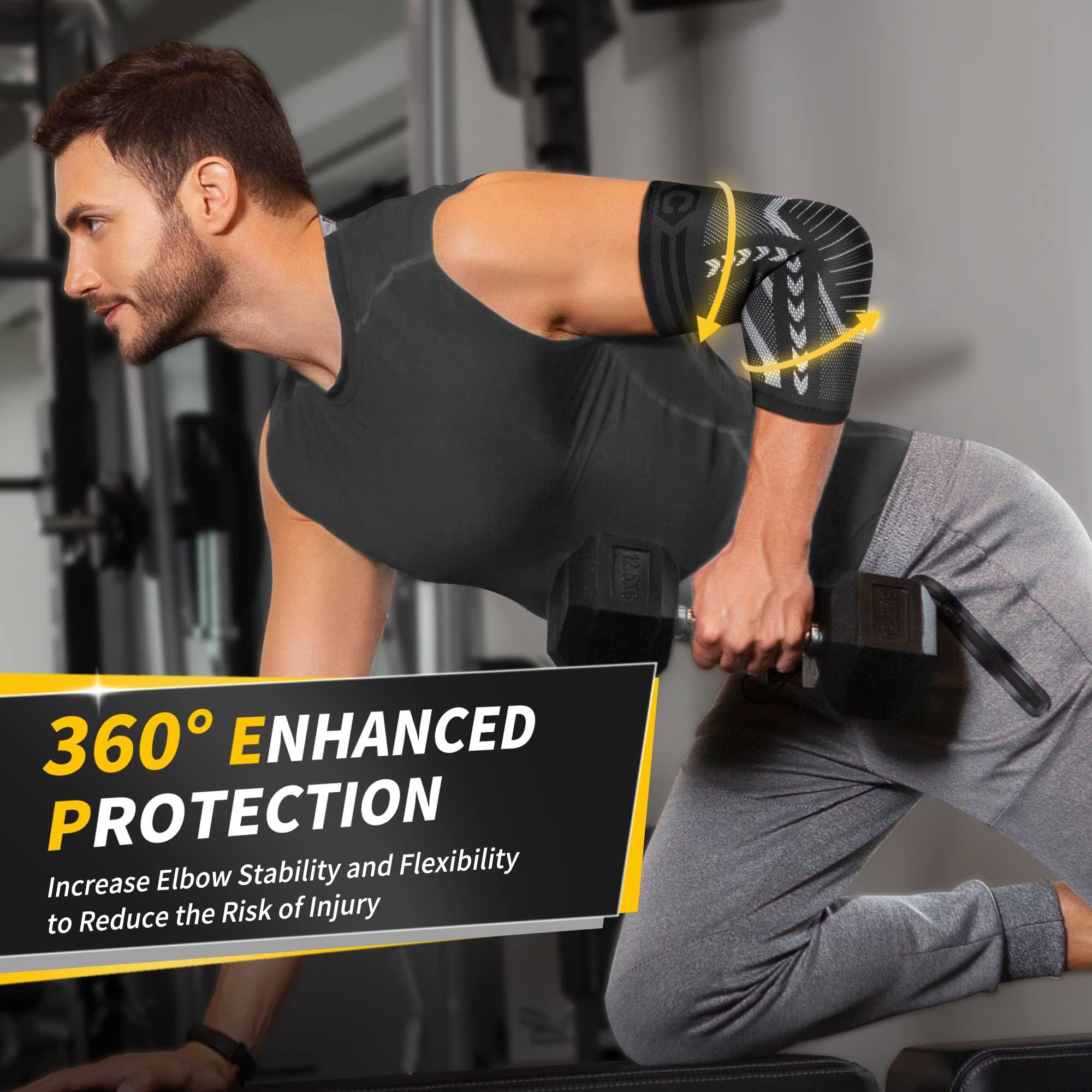 CAMBIVO 2 Pack Tennis Elbow Brace for Tendonitis and Tennis Elbow,Golfers Elbow, Arm Compression Sleeves for Women and Men, Bíceps Support Sleeve for Weightlifting, Basketball and Workout - Image 2