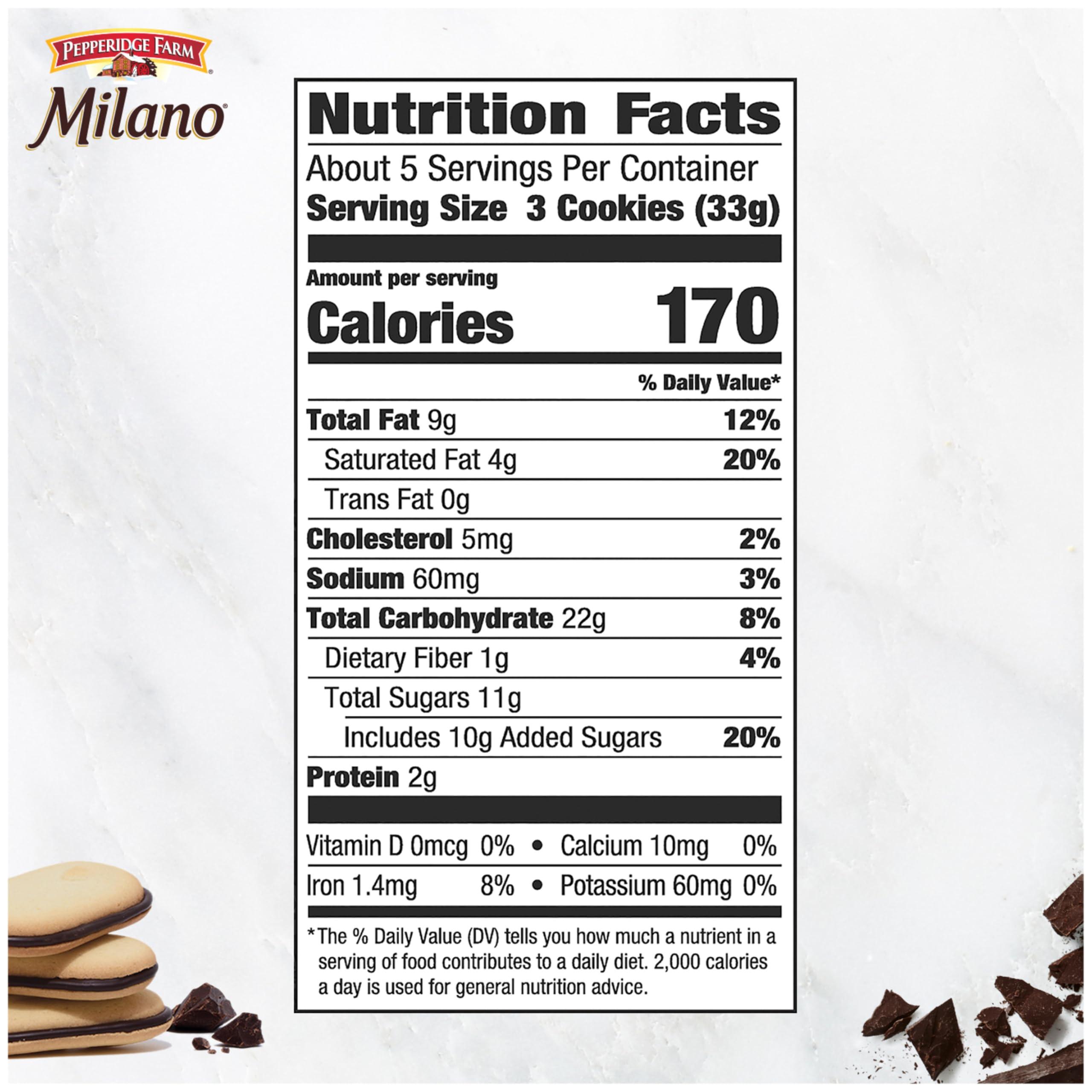 Pepperidge Farm Milano Milk Chocolate Cookies, 6 OZ Bag (15 Cookies) - Image 2