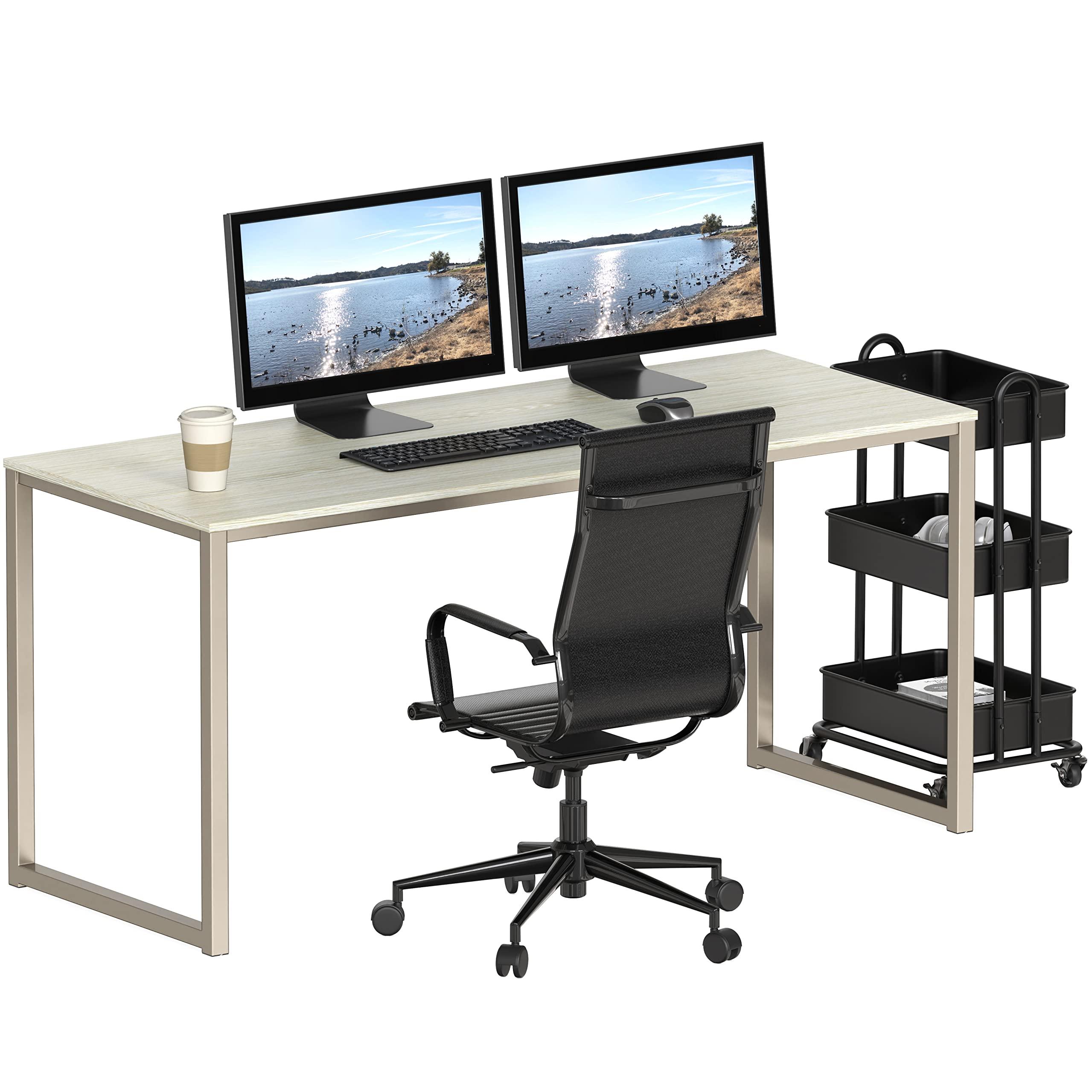 SHW Mission 55-Inch Home Office Computer Desk, Maple - Image 5