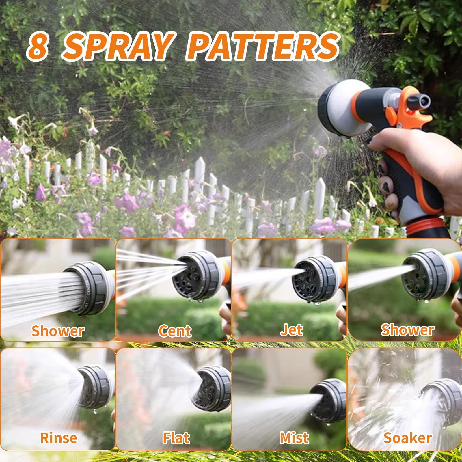 Garden Hose Nozzle Sprayer,Water Hose Sprayer with 8 Adjustable Spraying Modes,2 Pack High Pressure Nozzle Sprayer,Leak Proof Hand Sprayer for Watering Plants, Car and Pet Washing - Image 4