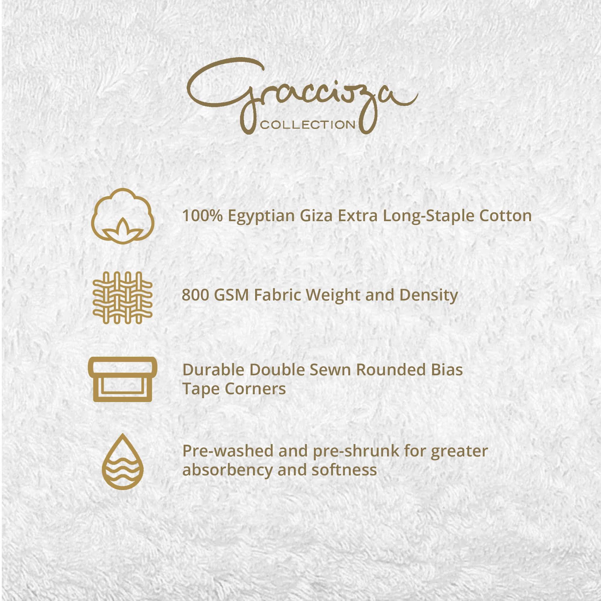 Graccioza Egoist Luxury Bath Sheet 41" x 72" - 800 GSM 100% Egyptian Giza Cotton - Extra Large Solid Design Towels for Bathroom - Super Absorbent, Quick Dry, and Ultra-Soft Bath Towel - White - Image 5