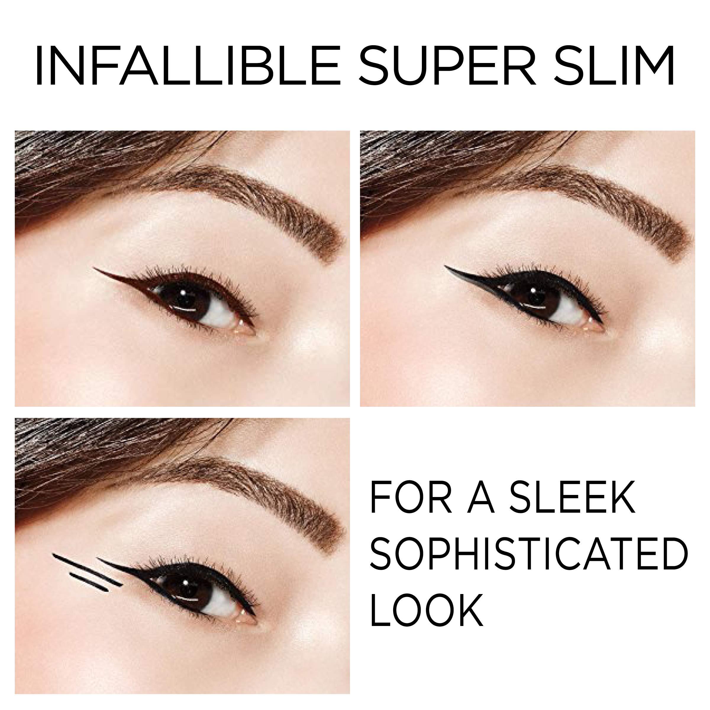 L'Oreal Paris Makeup Infallible Super Slim Long-Lasting Liquid Eyeliner, Ultra-Fine Felt Tip, Quick Drying Formula, Glides on Smoothly, Brown, 0.03 fl oz., 1 Count - Image 7