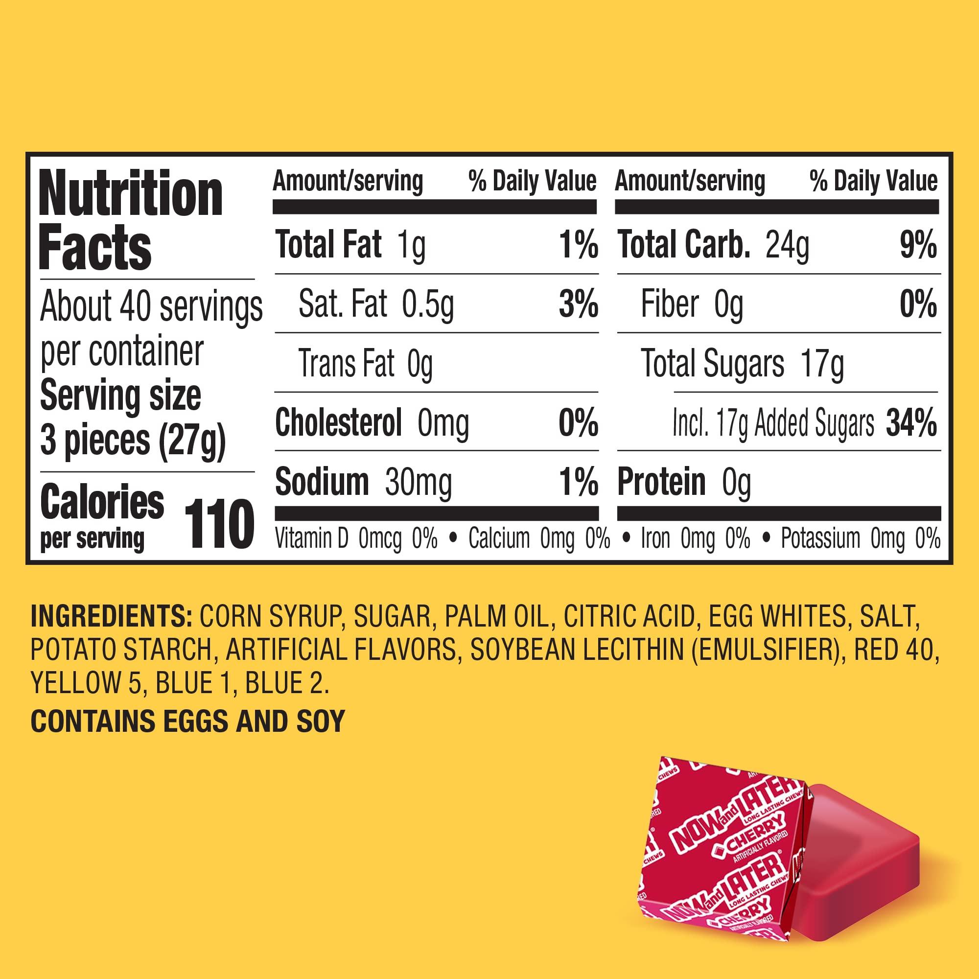 Now and Later Giant Chewy Original Mix Candy, Mixed Fruit Chew Candy, 38 Ounce Tub - Image 2