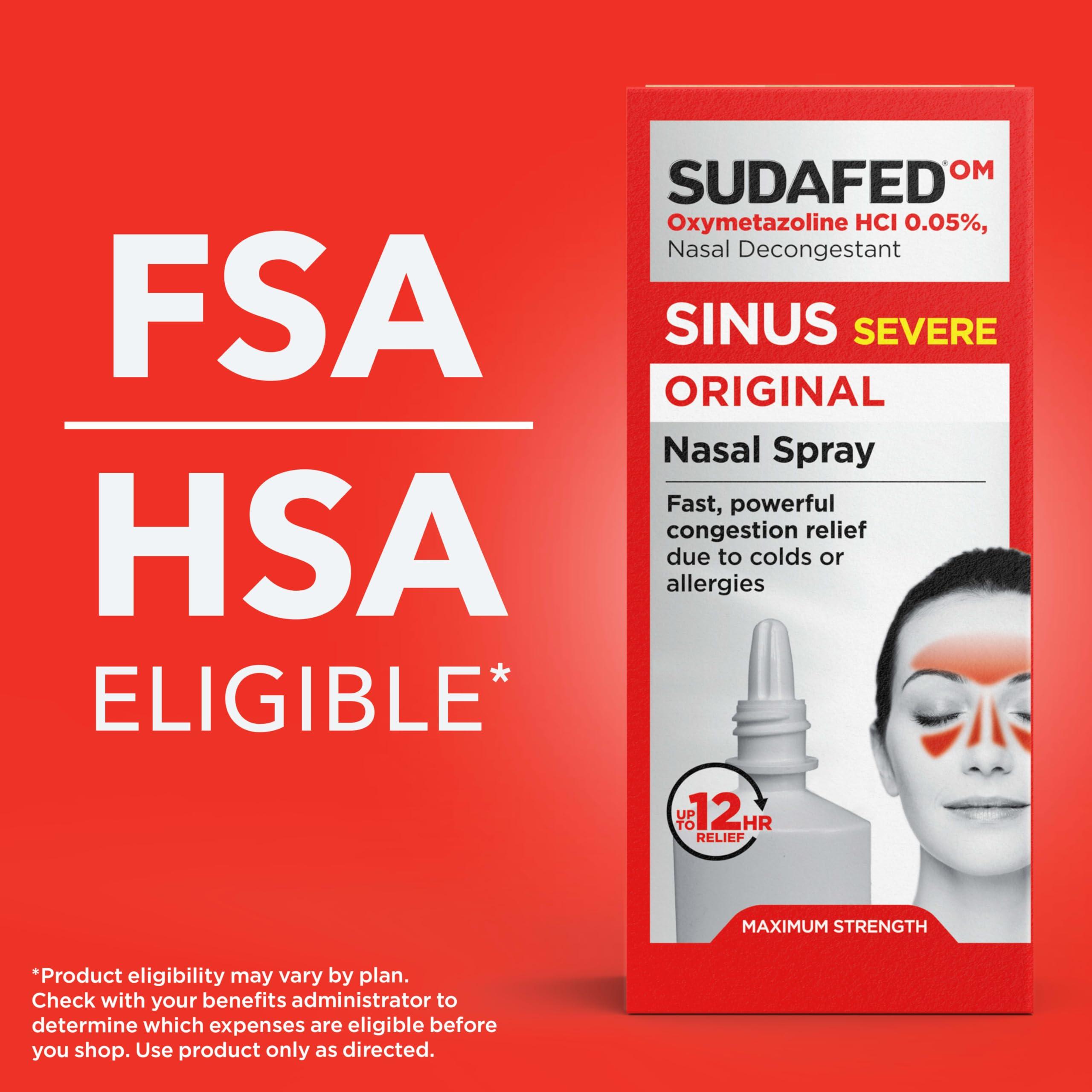 Sudafed Sinus Severe Original Nasal Spray, 12 Hour Nasal Spray Decongestant for Fast, Powerful Congestion Relief Due to Colds or Allergies, Oxymetazoline HCl .05% Nose Spray, 1 fl. oz - Image 4