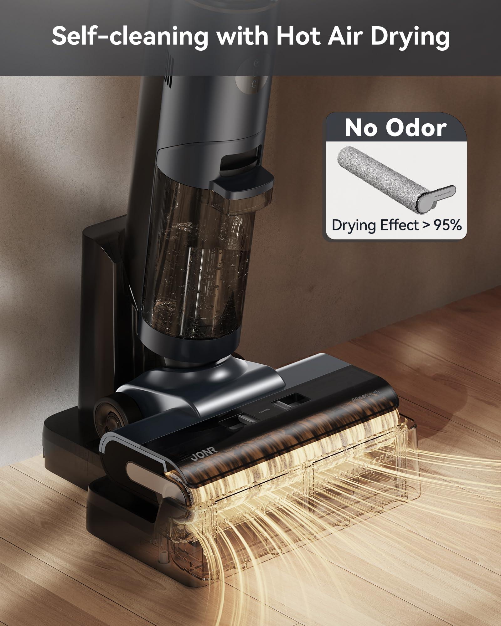JONR ED12 PRO Wet Dry Dual-use Vacuum Cleaner,An Intelligent Vacuum Cleaner Suitable for Hard Floors,Three Sided Cleaning,Hot Water Self-Cleaning,Hot Air Drying,850ml Water Tank, Easy to Clean Hair - Image 6
