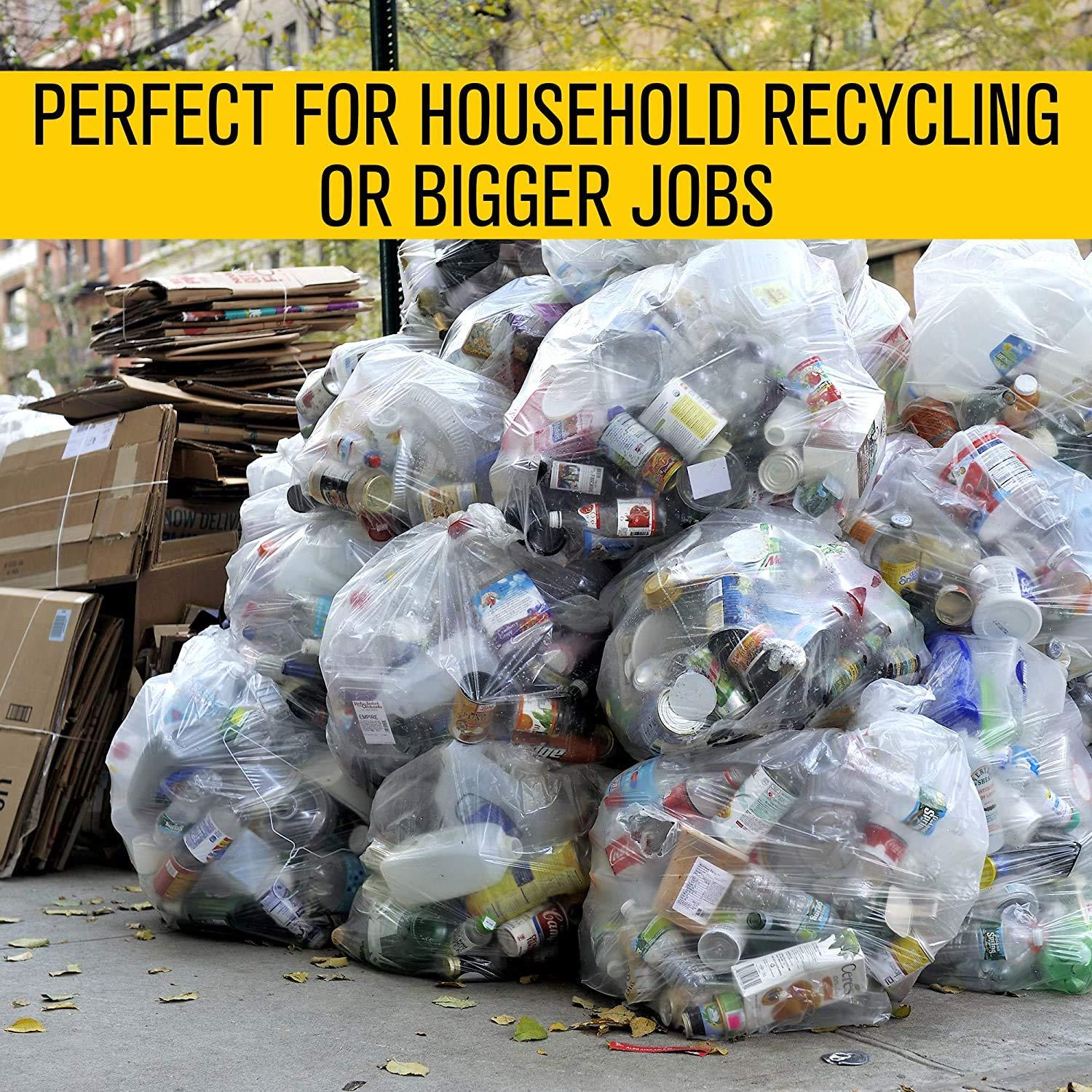 Ultrasac - Recycling Bag, 45 Gallon, 1.1 Mil, 40"x46", Clear, 100 Count w/Ties - Image 4