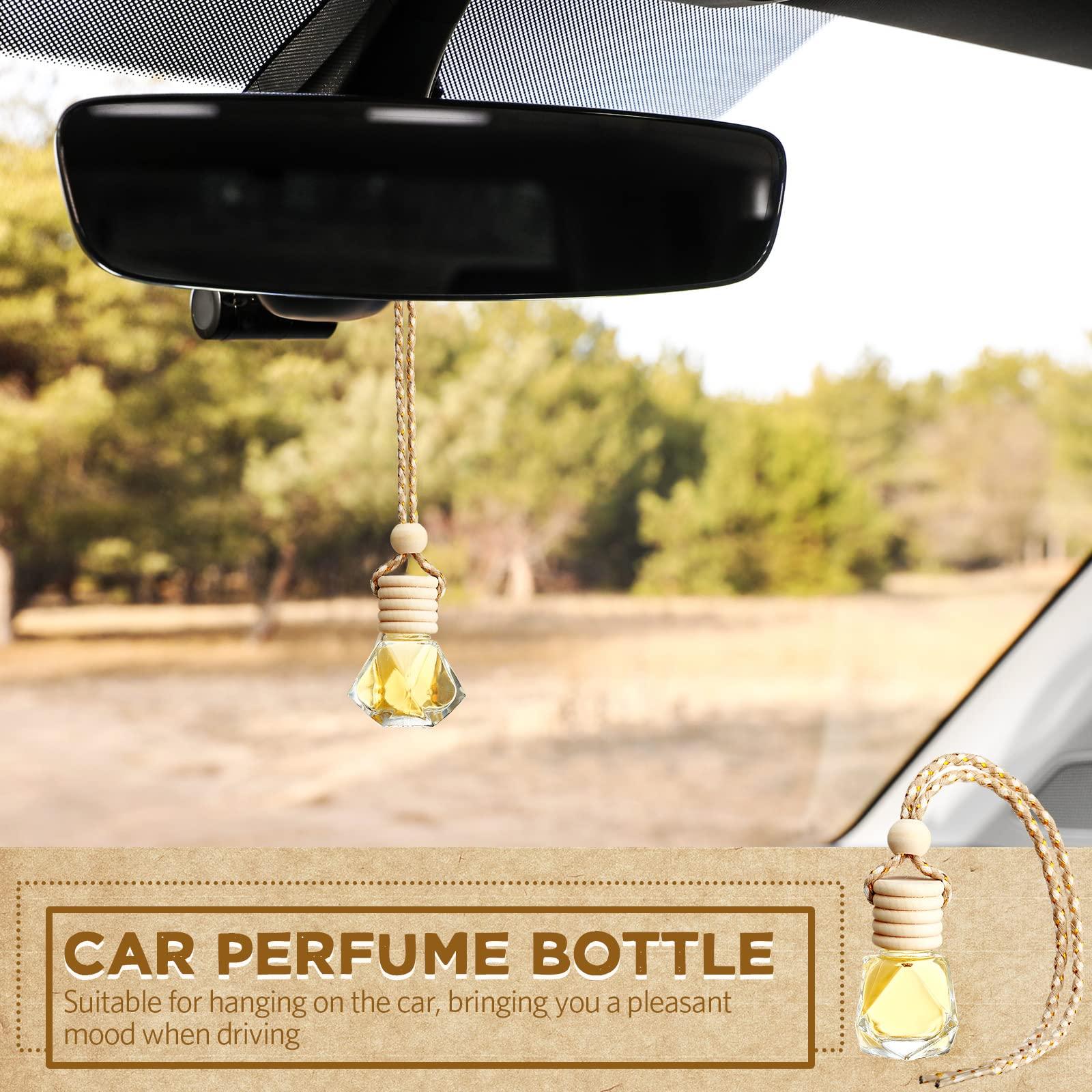 BBTO 50 Pcs Hanging Car Air Freshener Car Diffuser Bottles Empty Glass Perfume Bottle Freshener Diffuser Bottle Pendant for Essential Oil Fragrance Aromatherapy Bottle Ornament(Rhombus) - Image 6