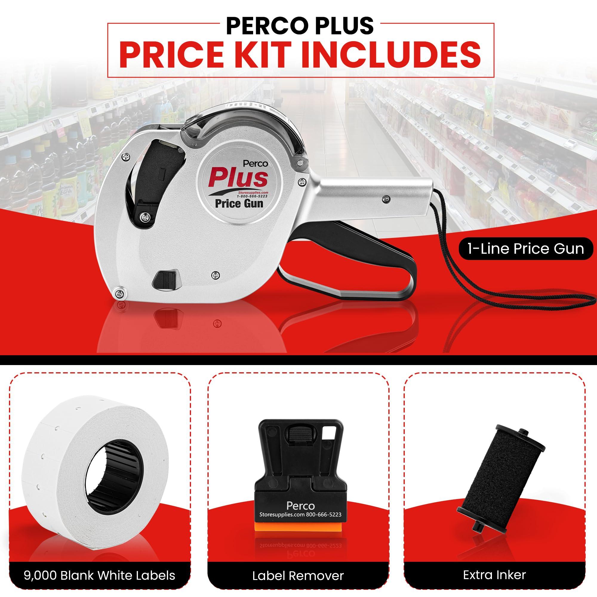 Perco Plus 1-Line Price Marking Gun with Labels Kit - Compares to Monarch 1131-01 Band Includes 1-Line 8-Character Band Price Labeler Gun, 9,000 Blank White Labels, a Label Scraper, and an Extra Inker - Image 3