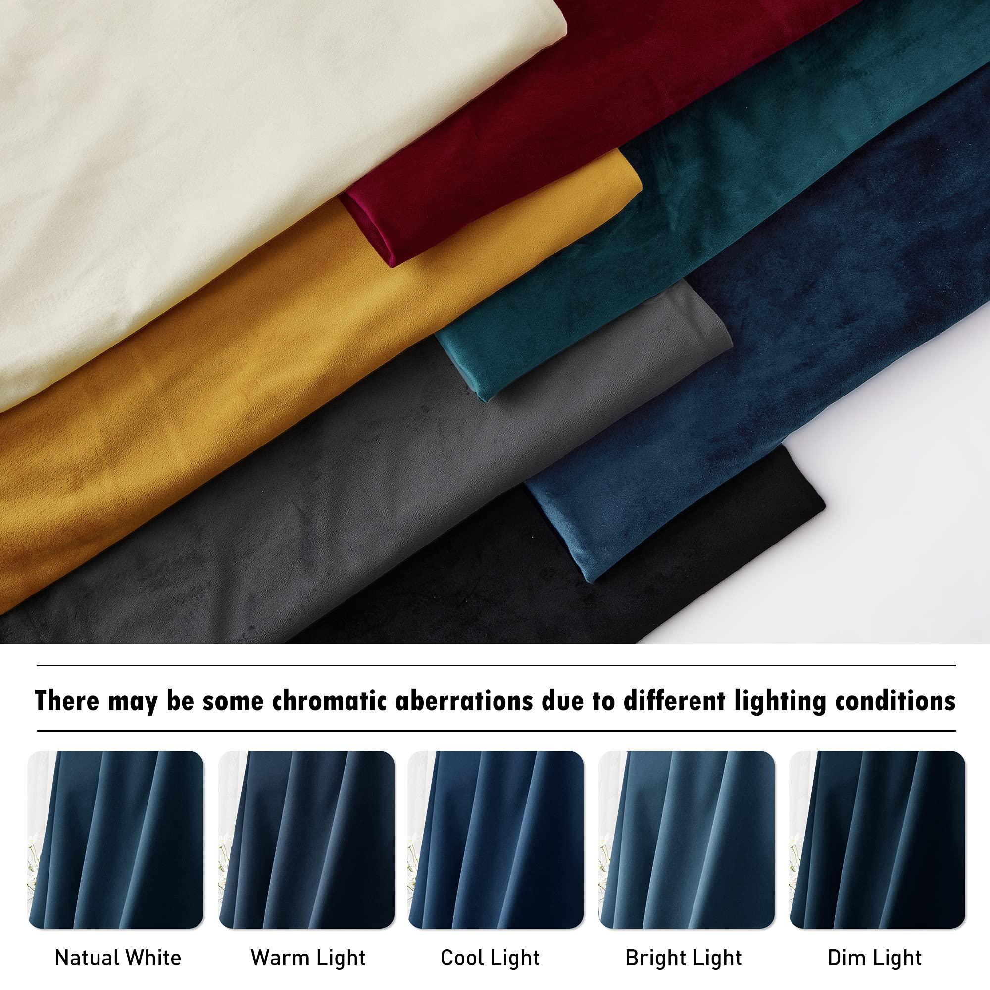 RYB HOME Blue Velvet Curtains 84 inches - Blackout Curtains for Living Room, Thermal Insulated Noise Reducing Panels Soft Luxury Window Decor for Kids Bedroom, Navy Blue, W52 x L84 inches, 2 Panels - Image 7