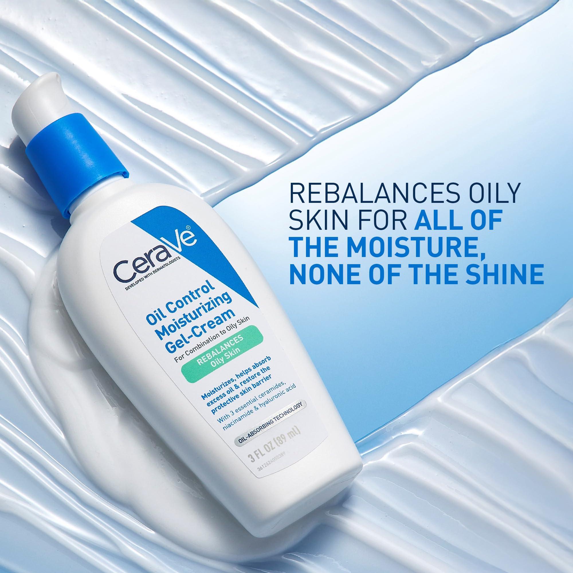 CeraVe Oil Control Moisturizing Gel-Cream, Face Moisturizer for Oily Skin, Niacinamide, Hyaluronic Acid & Oil Absorbing Technology To Rebalance Oily Skin, Non-Comedogenic, Fragrance Free & Oil-Free - Image 2