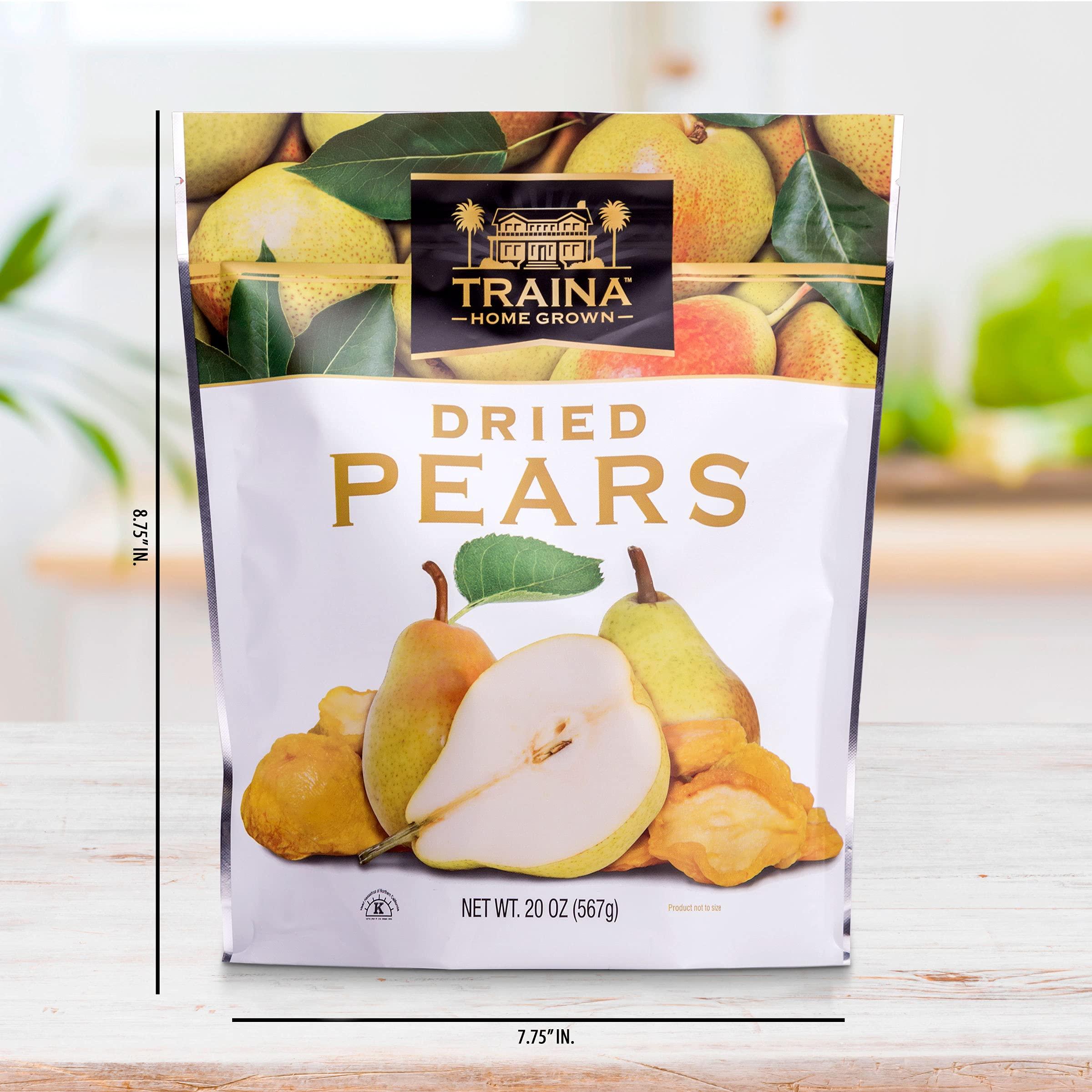 Traina Home Grown Sun Dried Pears - Healthy & Non-GMO, Natural Sweet Flavor Fruit No Sugar Added, Perfect Snack In Resealable Pouch (20 Oz) - Image 3