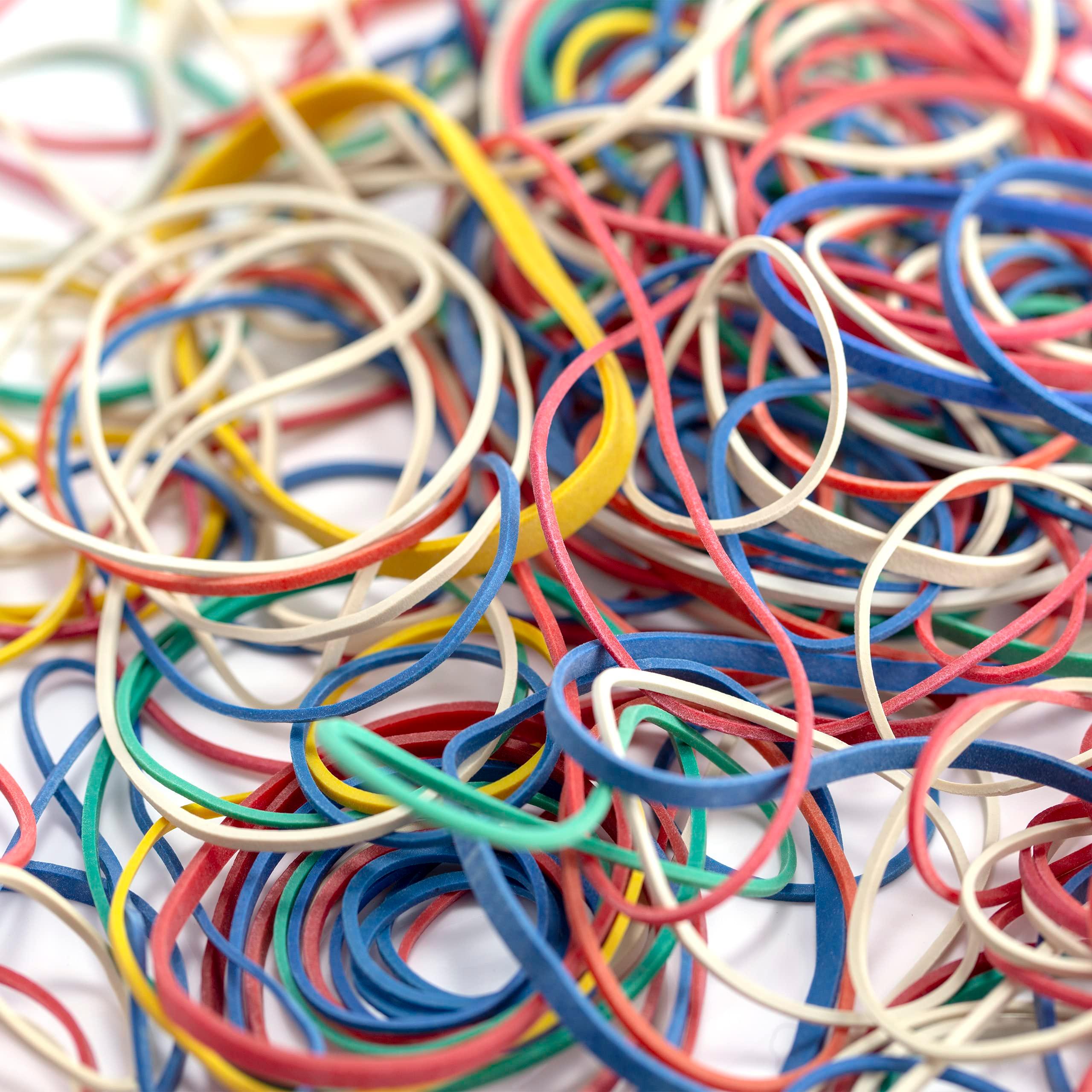 Officemate Assorted Size and Color Rubber Bands, 4 oz (82025), 0.05 x 5.75 x 1.75 inches, Assorted - Image 2