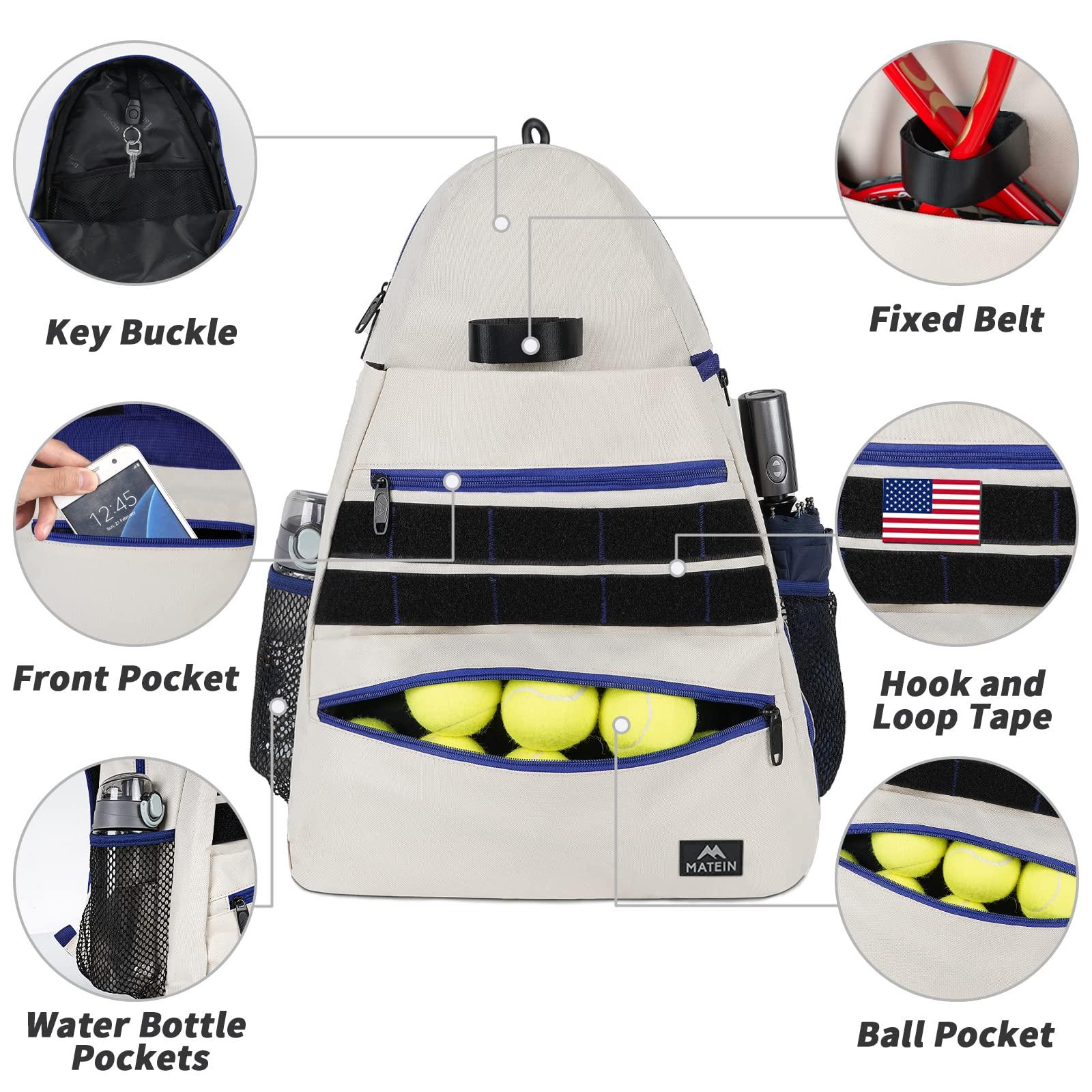 MATEIN Tennis Bag, Large Tennis Backpack for Men & Women with Shoe Compartment Hold 2 Rackets, Pickleball Paddles, Badminton Racquet, Ball Accessories - Image 3
