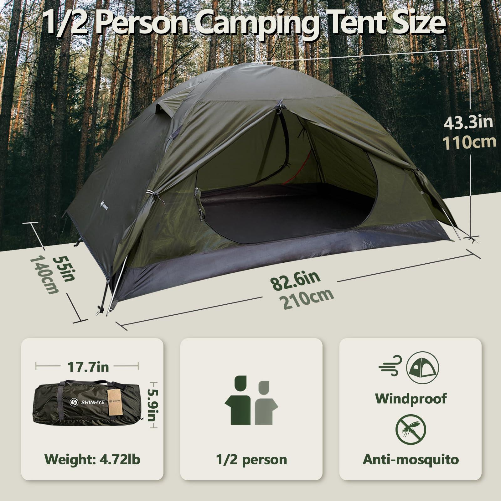 Backpacking Tent for Camping 2/3/4 Person Hiking Ultralight Tent for Waterproof Windproof Outdoor Two Doors Tents Easy Quick Setup Lightweight Tent Instant Tent - Image 2