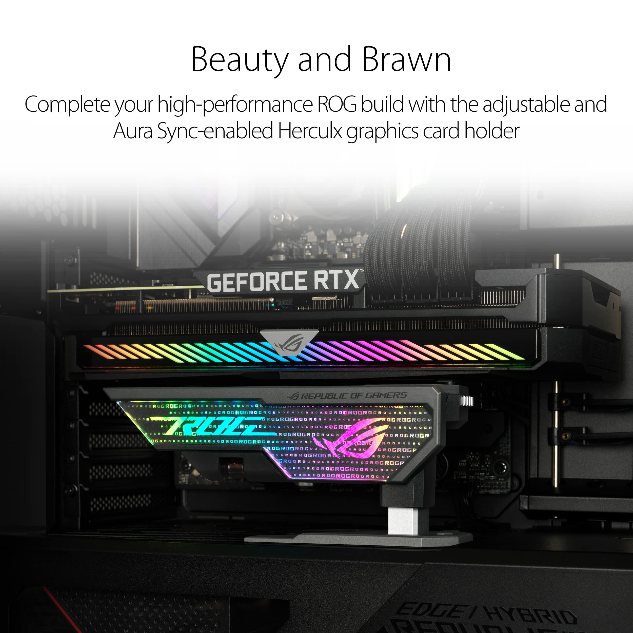ASUS ROG Herculx Graphics Card Anti-Sag Holder Bracket (Solid Zinc Alloy Construction, Easy Toolless Installation, Included Spirit Level, Adjustable Height, Wide Compatibility, Aura Sync RGB) - Image 6