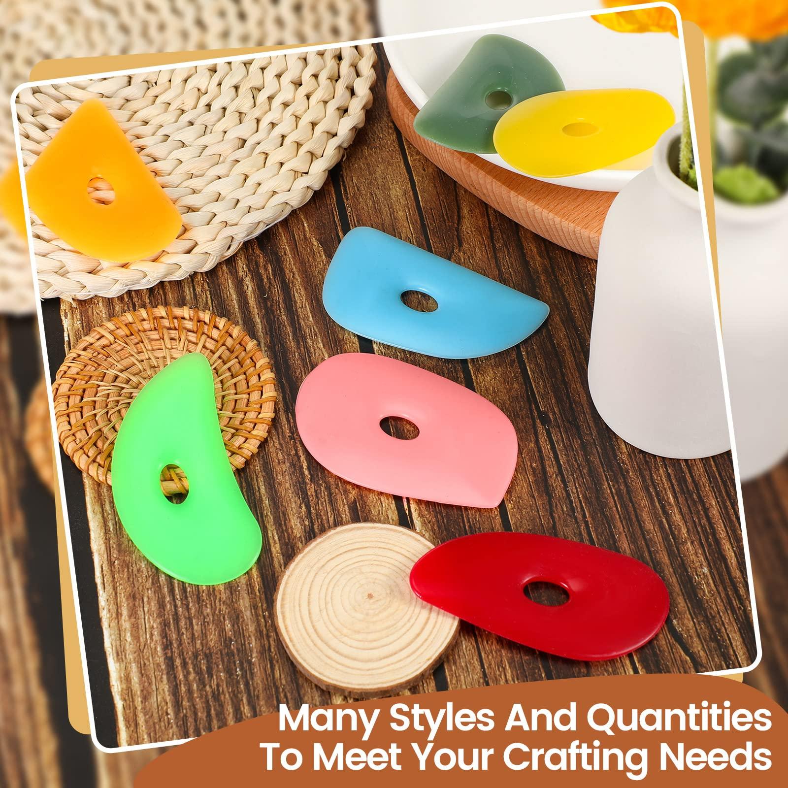 Sherr 21 Pcs Soft Ribs for Pottery Clay Silicone Rib Ceramics Tools Pottery Rubber Clay Ceramic Ribs for DIY Smooths Shapes Sculpting Tools, 7 Styles(Bright Color,Classic Style) - Image 7