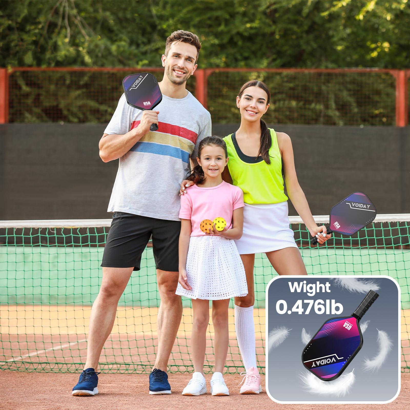 Pickleball Paddles Set of 2, USAPA Approved Fiberglass Pickle Ball Paddles with 4 Pickle Balls, Durable &Lightweight Racket for Beginners, Pros, Men, Women, Adults, Kids - Image 7