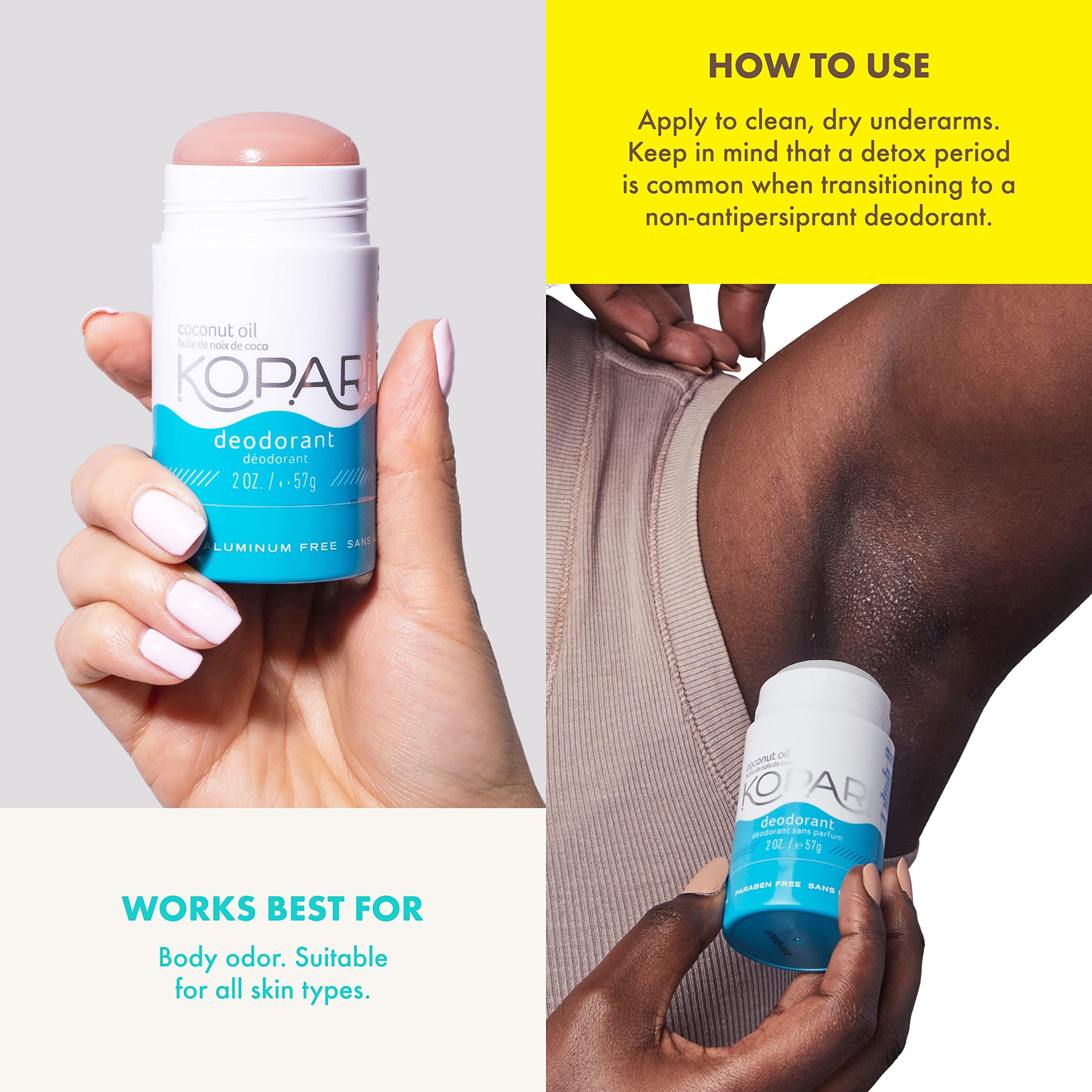 Kopari Aluminum Free Coconut Deodorant, Non Toxic & Clean Plant-Based, No Aluminum, Parabens or Baking Soda, Long Lasting Protection, Original 2 Pack - Image 5