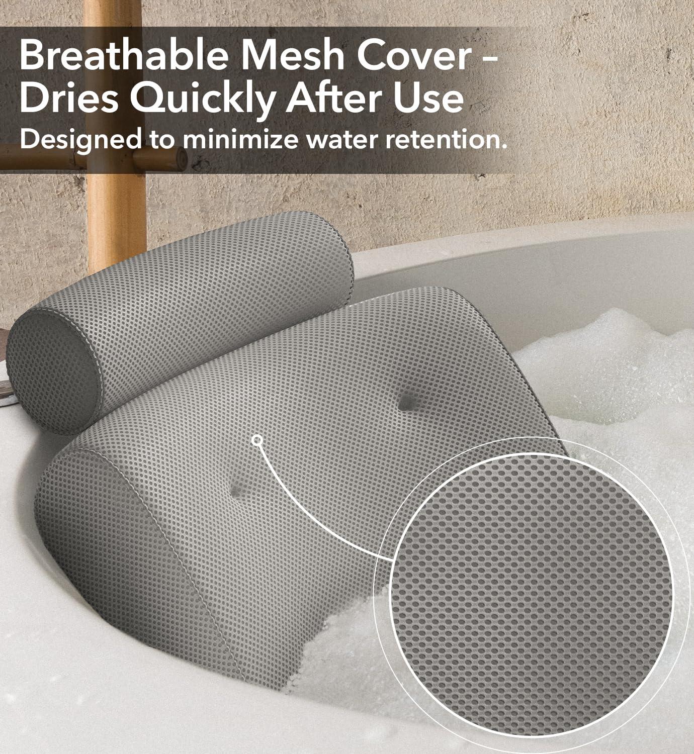Everlasting Comfort Luxury Bath Pillow - Head, Neck, Back Soft Cushion for Bathtub, Spa & Relaxation - Image 7