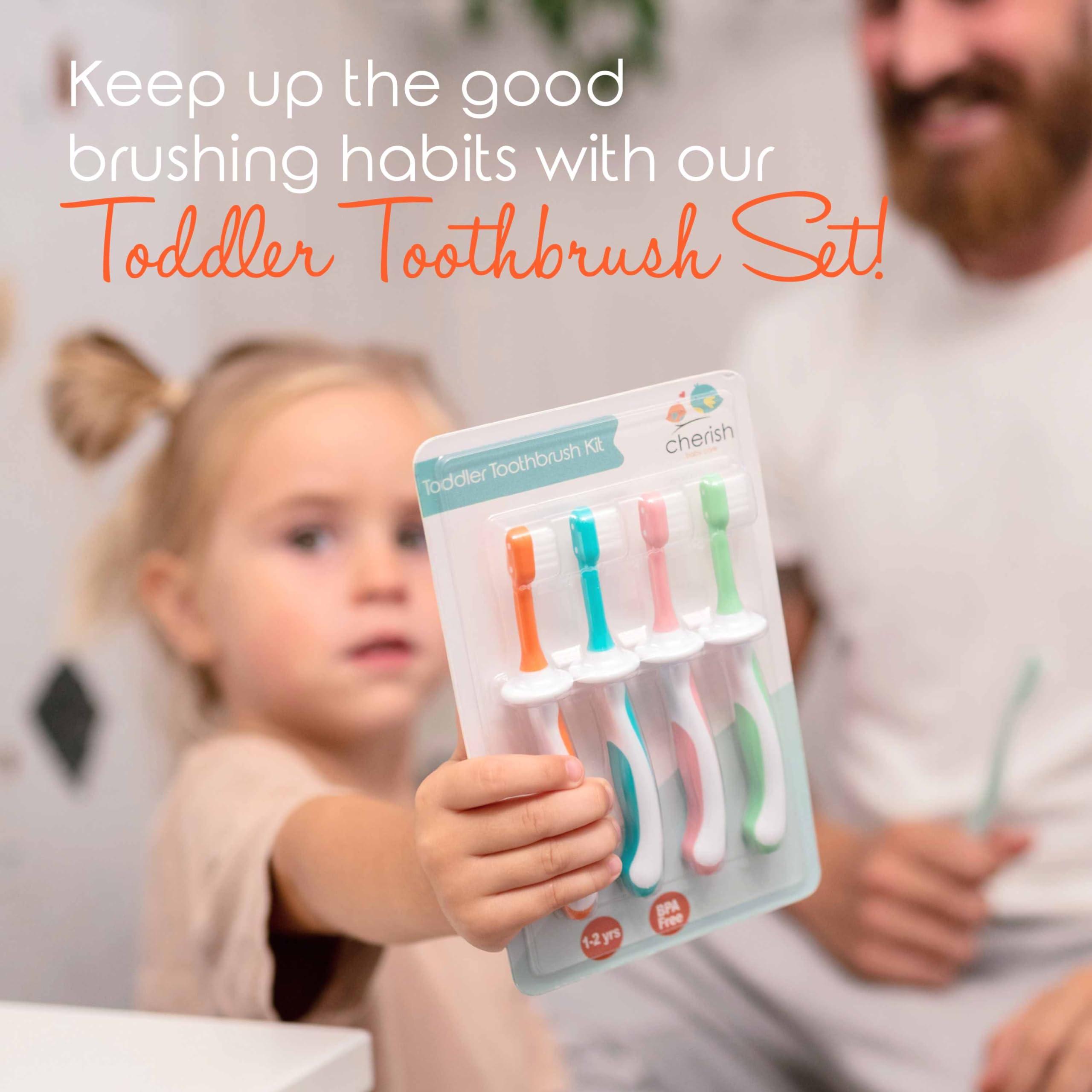 Cherish Baby Care Baby Toothbrush & Toddler Toothbrush Set (0-2 Years) - BPA-Free & Safety-Tested, 2023 Award Winner, Food-Grade Silicone (Pink) - Image 7