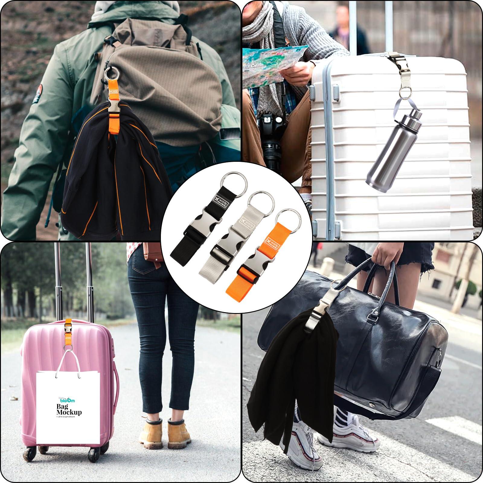 3 Pcs Add a Bag Luggage Straps Jacket Gripper Adjustable Luggage Hook Luggage Strap for Carry On Bag Luggage Accessories for Suitcases Bag (Black Grey and Orange) - Image 7