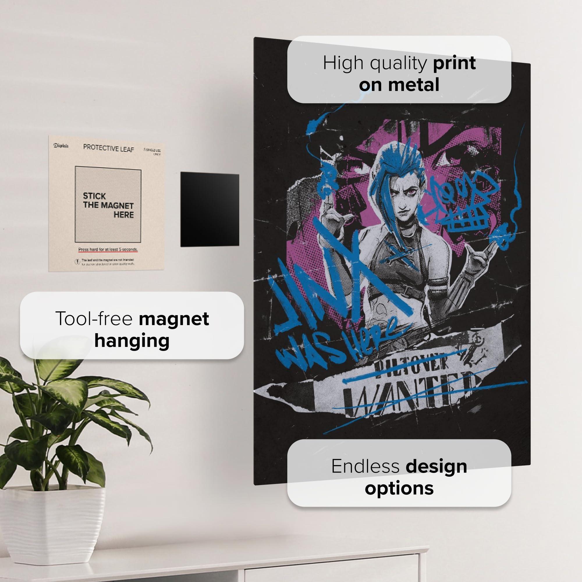 Displate Official Arcane Metal Poster Magnetic Mounting Included Licensed Artwork Modern Wall Decor Jinx was Here Poster 45 cm x 32 cm - Image 3