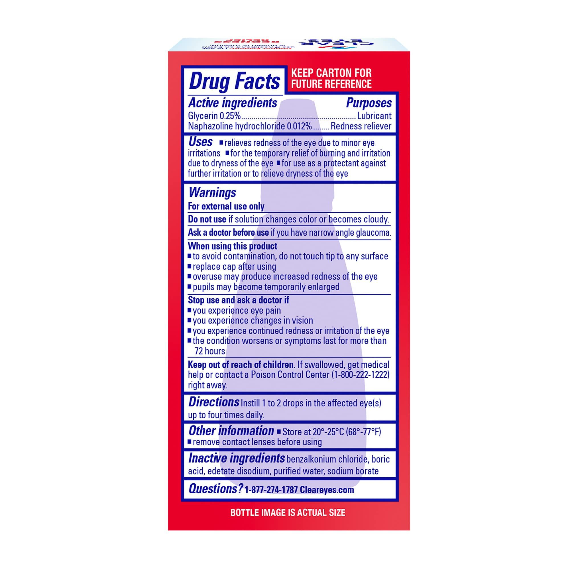 Clear Eyes Redness Eye Relief Eye Drops, 0.5 Fl Oz, Pack of 3 - Image 8
