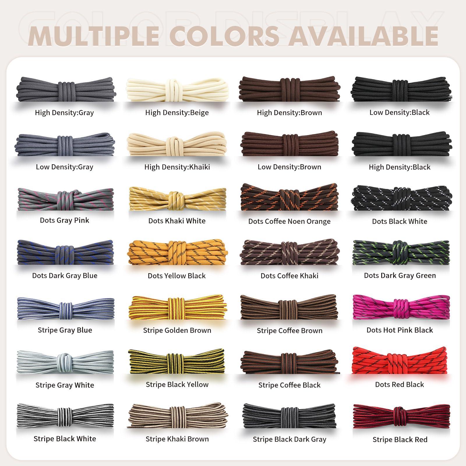 Stepace Round Shoelaces [2 Pairs] Heavy Duty Boot Shoe Laces for Hiking Work Boots - Image 6