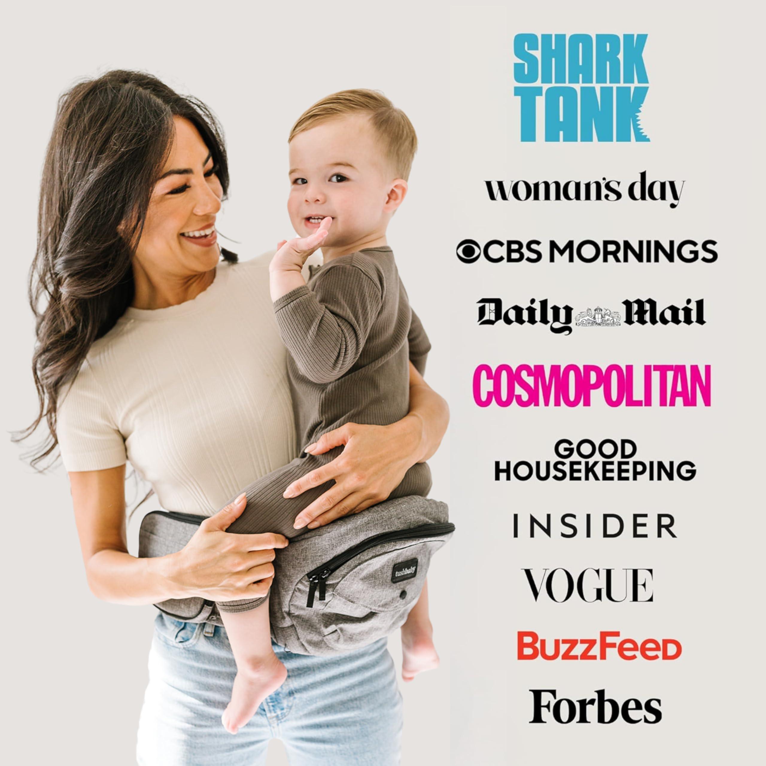 Tushbaby The Original Safety-Certified Hip Carrier for Babies & Toddlers: Machine Washable Child Waist Seat with Pocket Storage, As Seen on Shark Tank (23”-44” Waist, 0-3 yrs up to 45lbs) – Grey - Image 6