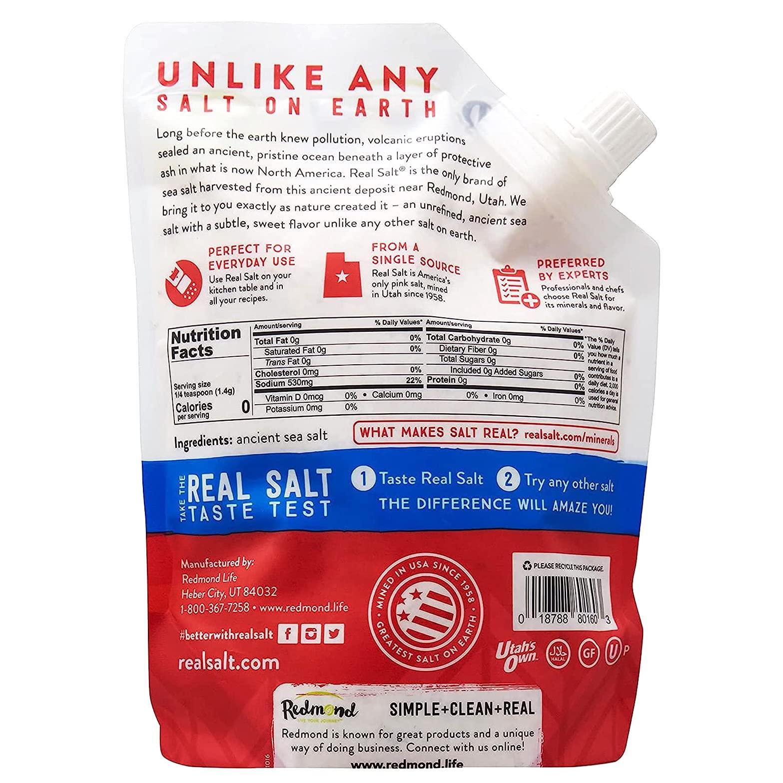 Redmond Real Sea Salt - Natural Unrefined Gluten Free Kosher, 16 Ounce Pouch (1 Pack) - Image 2