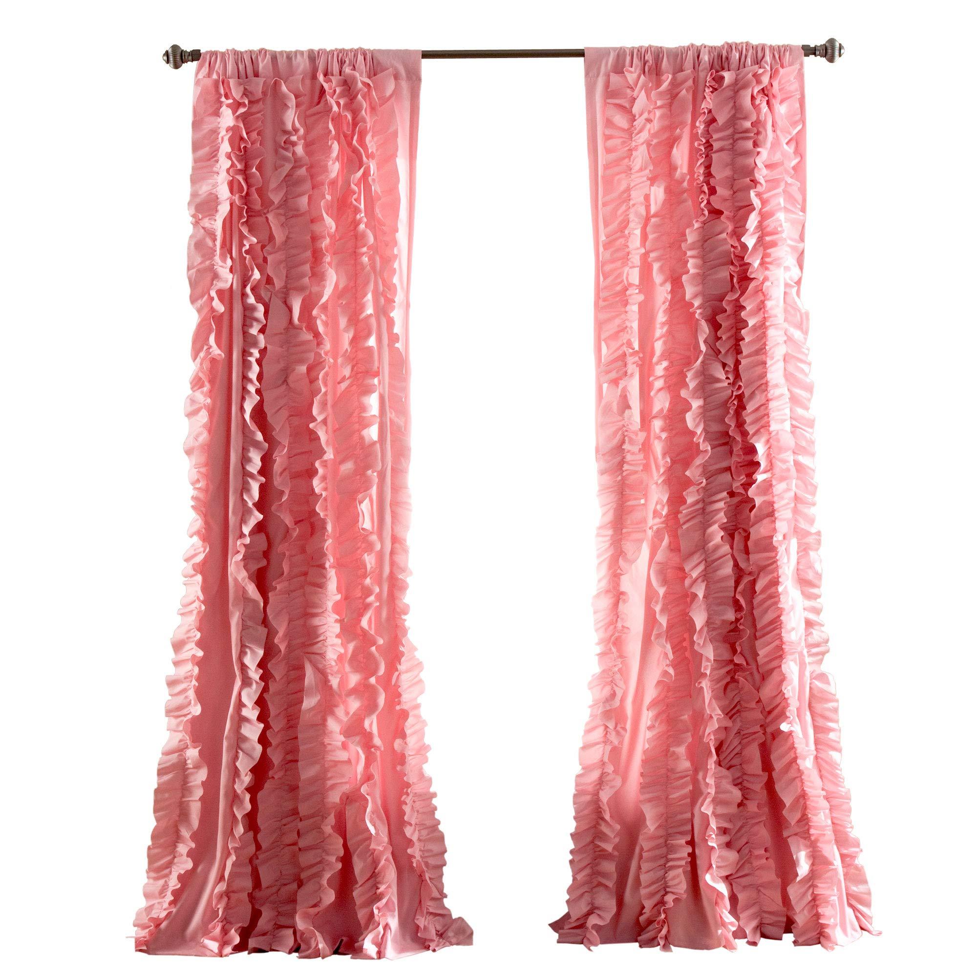 Lush Decor Belle Vintage Chic Window Curtain Panel for Living, Dining Room, Bedroom (Single Curtain), 54"W x 84"L, Pink - Image 8