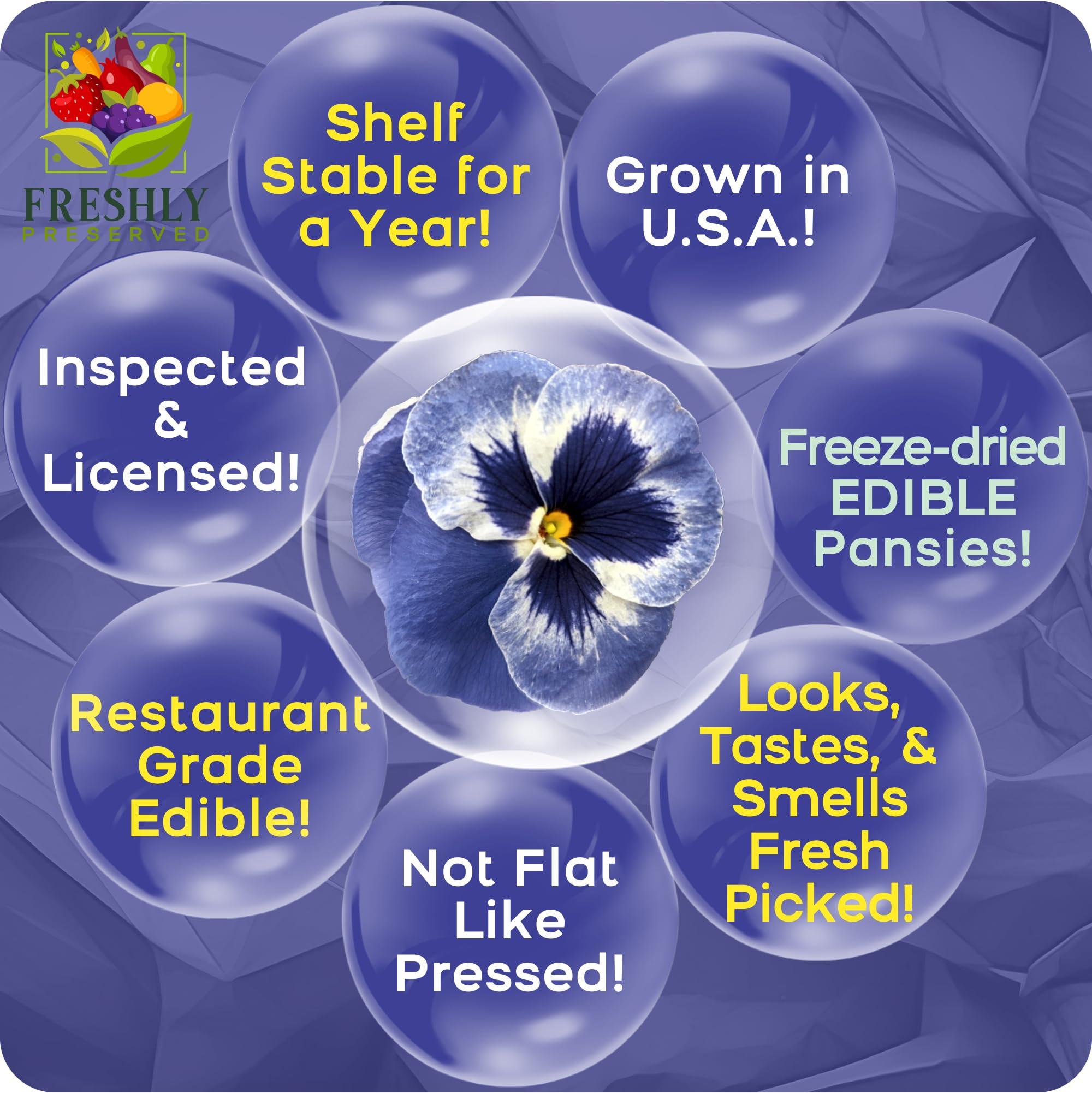 Pansy Edible Flowers for Cocktails & Desserts - 20 USA-Grown Freeze-Dried Flowers for Drink Garnish - Edible Dried Flowers (0.2 oz) - Image 4
