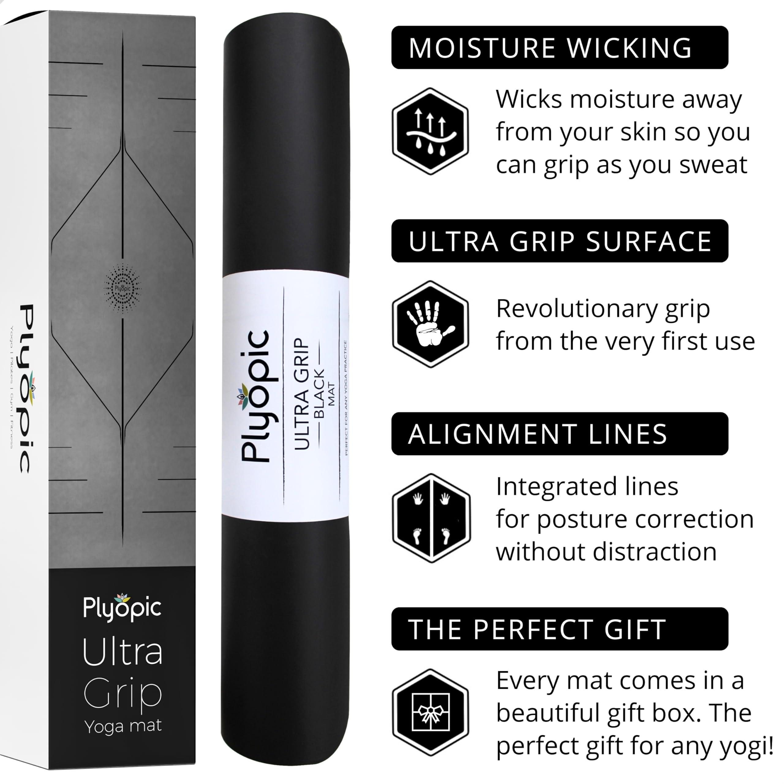 Plyopic. Ultra-Grip Pro Yoga Mat – EXTREME Non-Slip Performance - Dry Grip & Wet Grip - Alignment Lines - Comfortable & Sweat Resistant - For Yoga, Pilates, Exercise, Workout, Bikram & Hot Yoga - Image 6