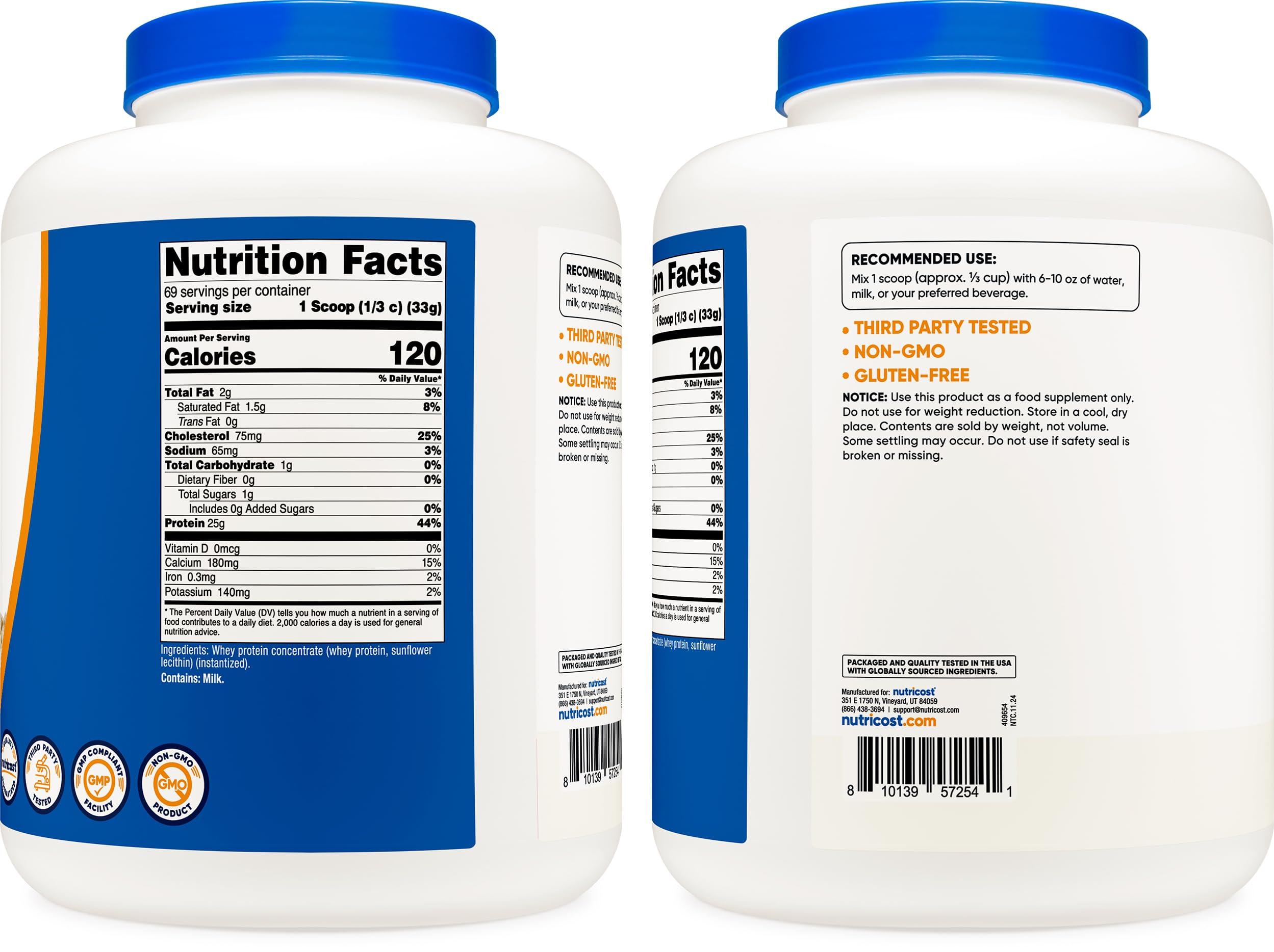 Nutricost Whey Protein Powder, Unflavored, 5 pounds - from Whey Protein Concentrate - Image 4