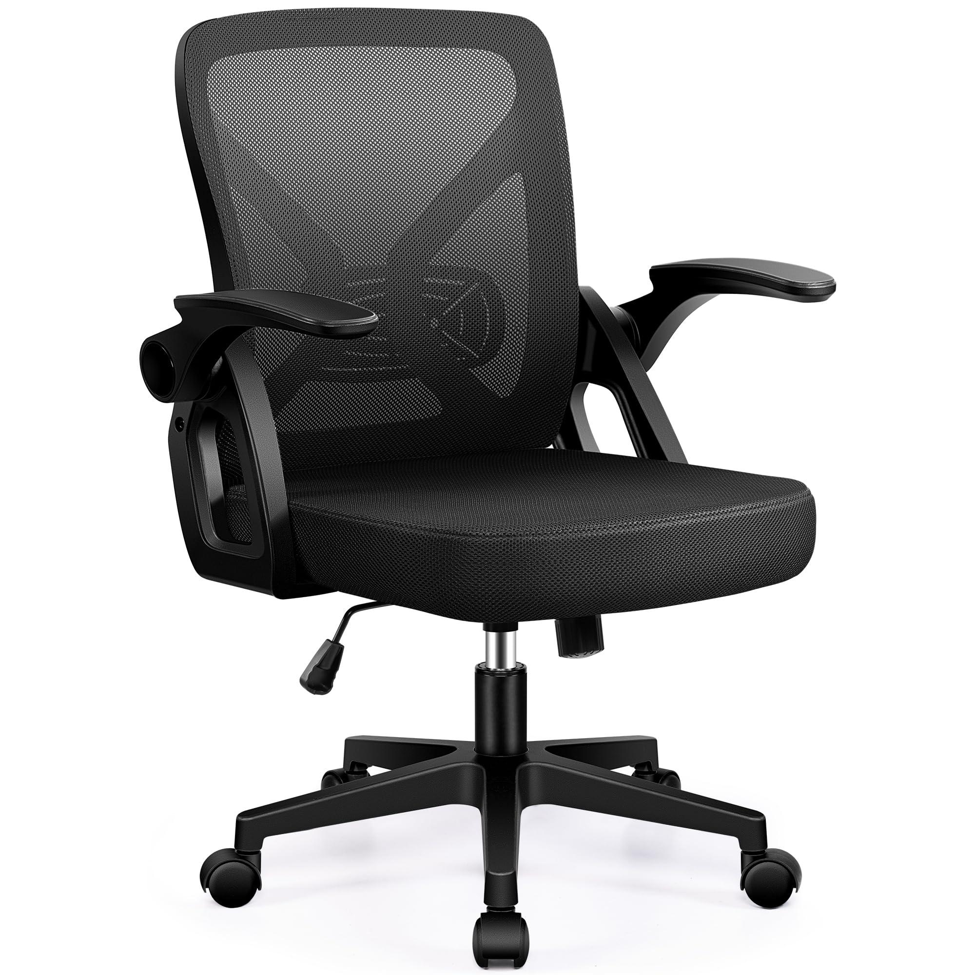 FelixKing Office Chair - Ergonomic Desk Chair Breathable Mesh Task with Wheels and Lumbar Support Home Desk Office Chairs with Flip up Armrest Rolling Swivel for Home Computer Black - Image 9