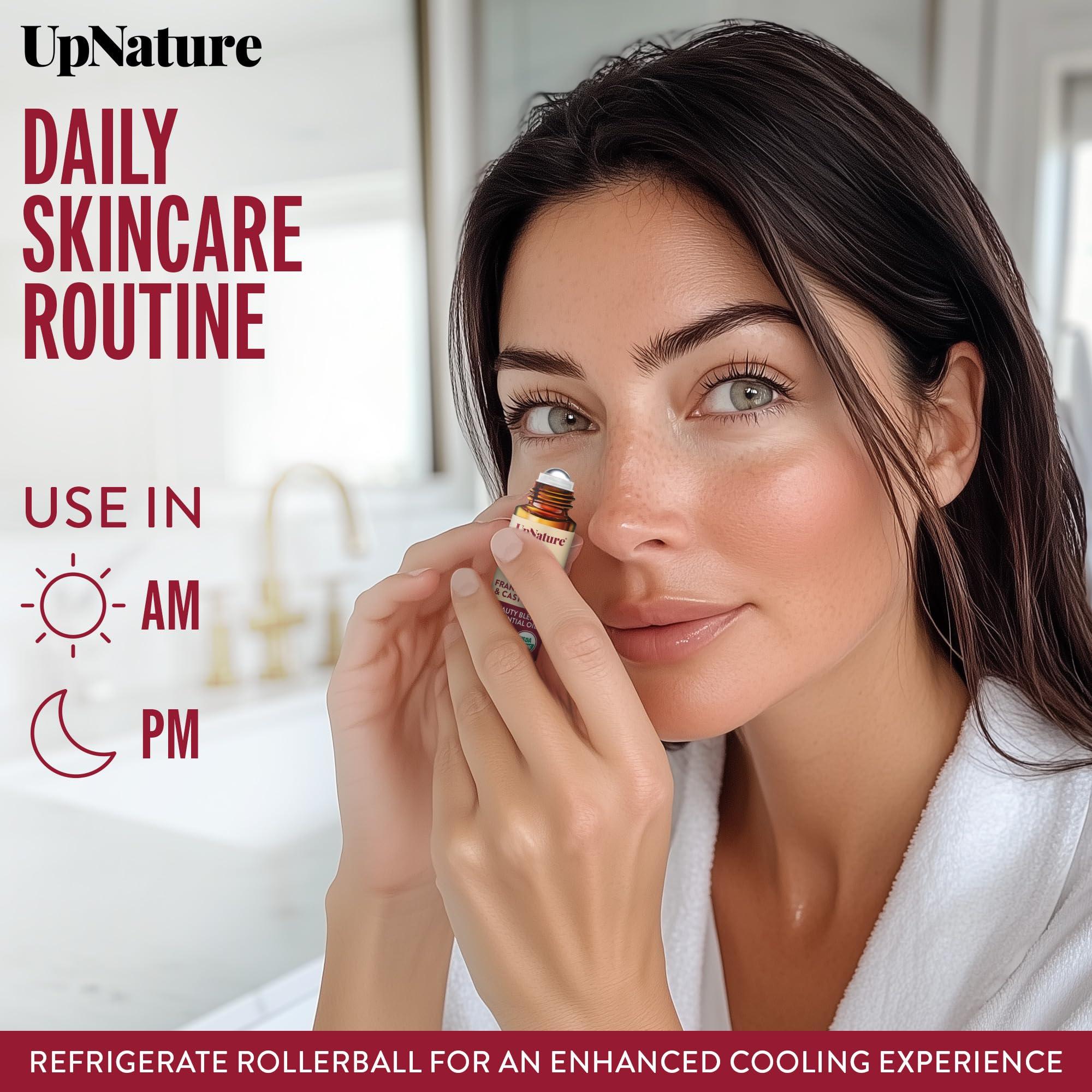 UpNature Beauty Essential Oil Blend Roll On - 100% Organic Castor Oil & Frankincense for Face - Wrinkles Dark Circles Under Eye Roller Ball Rollerball - Image 5