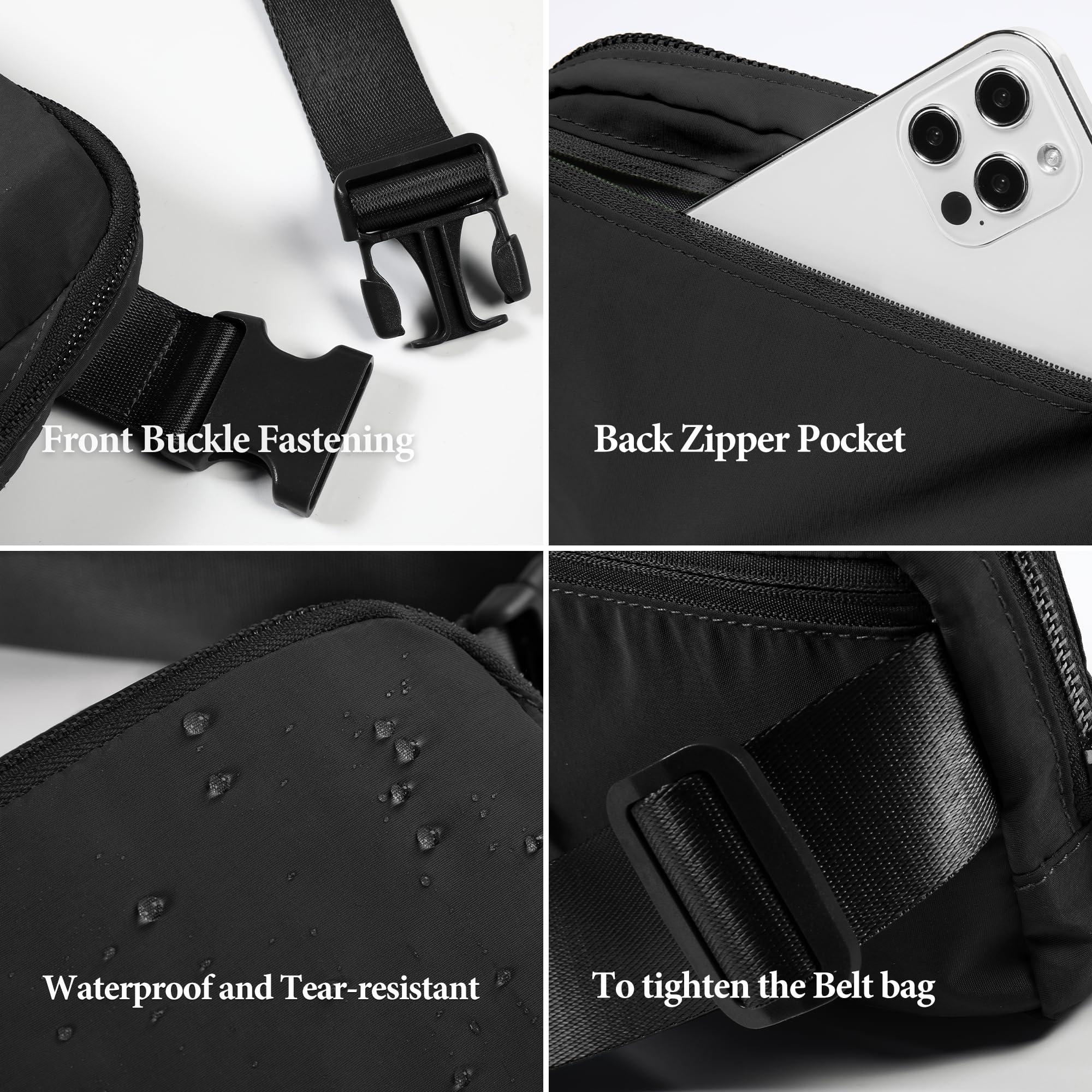ODODOS Unisex Mini Belt Bag with Adjustable Strap Small Fanny Pack for Workout Running Traveling Hiking, Black - Image 6