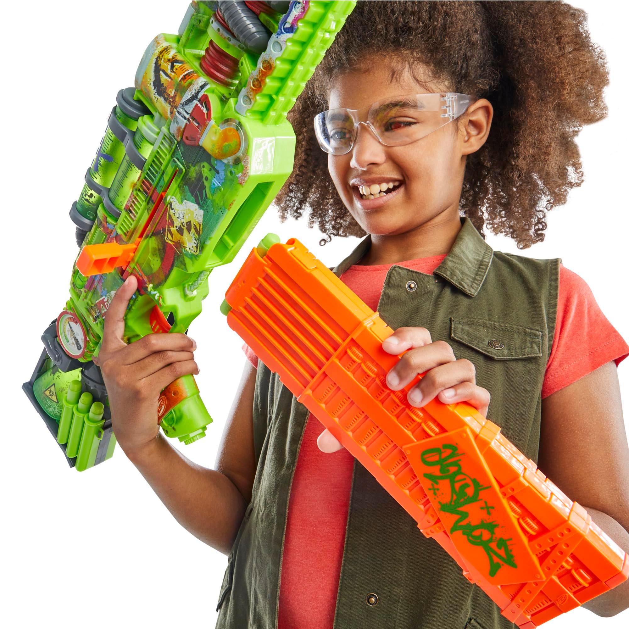 Nerf Zombie Corrupter Dart Blaster, 22 Nerf Elite Darts, 18 Dart Clip, Dart Storage, Bolt Action, Outdoor Games, Ages 8+ - Image 4