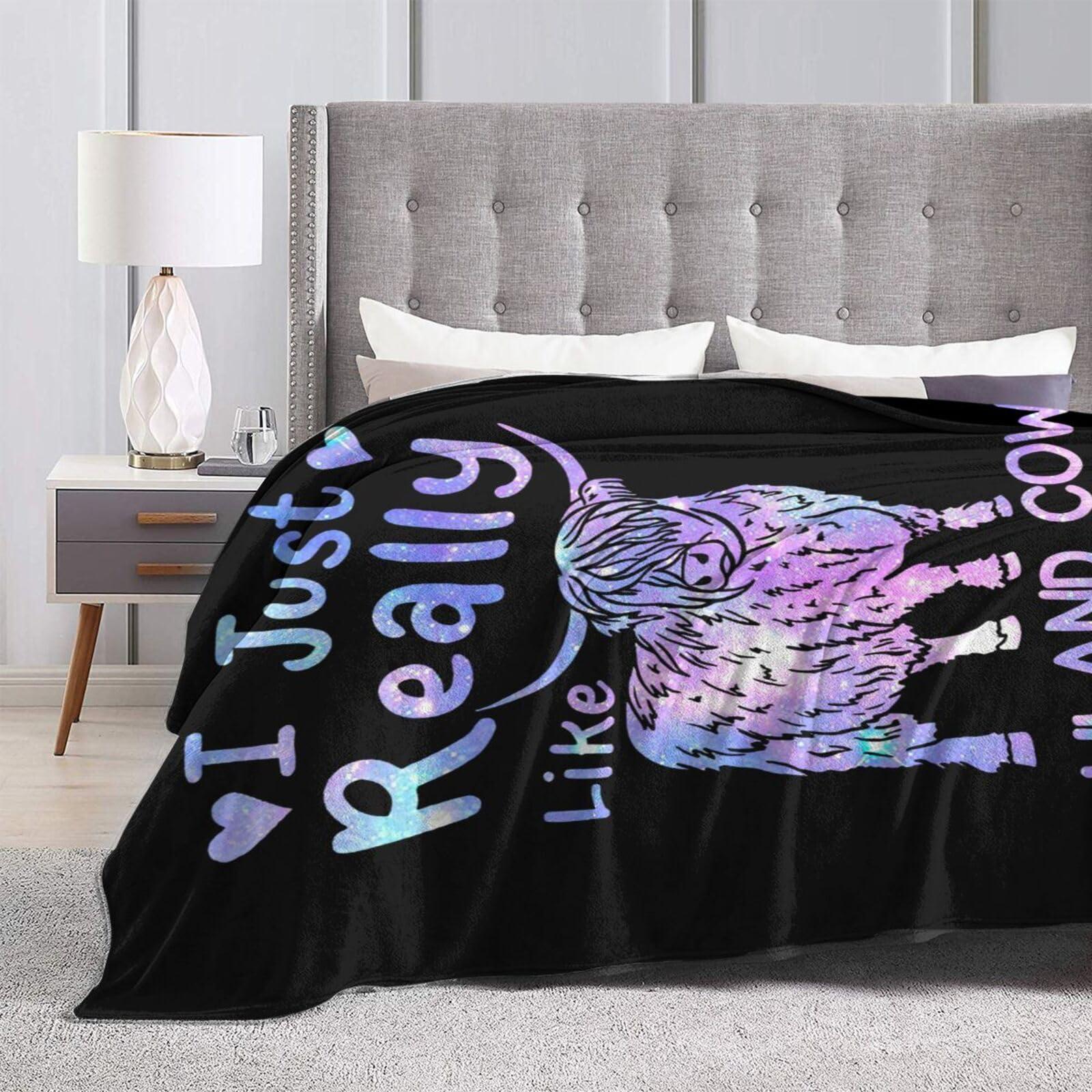 Cute Highland Cow Blanket Funny Cattle Fleece Throw Blanket Fuzzy Plush Super Soft Cozy Warm Highland Cow Decor Bedding Stuffed Animal Blanket Gifts for Boys Girls Kids Adult Men Women 40"X50" - Image 6