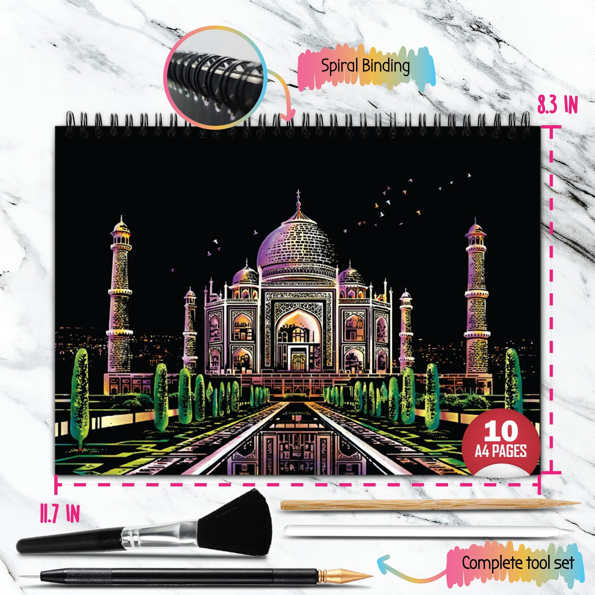 Scratch Art Book for Adults - Colorful City Series Scratch Art | Scratch Painting Foil Art for Adults | Scratch and Sketch City Series Books | Foil Engraving Scratch Art Adult (City Series) - Image 4
