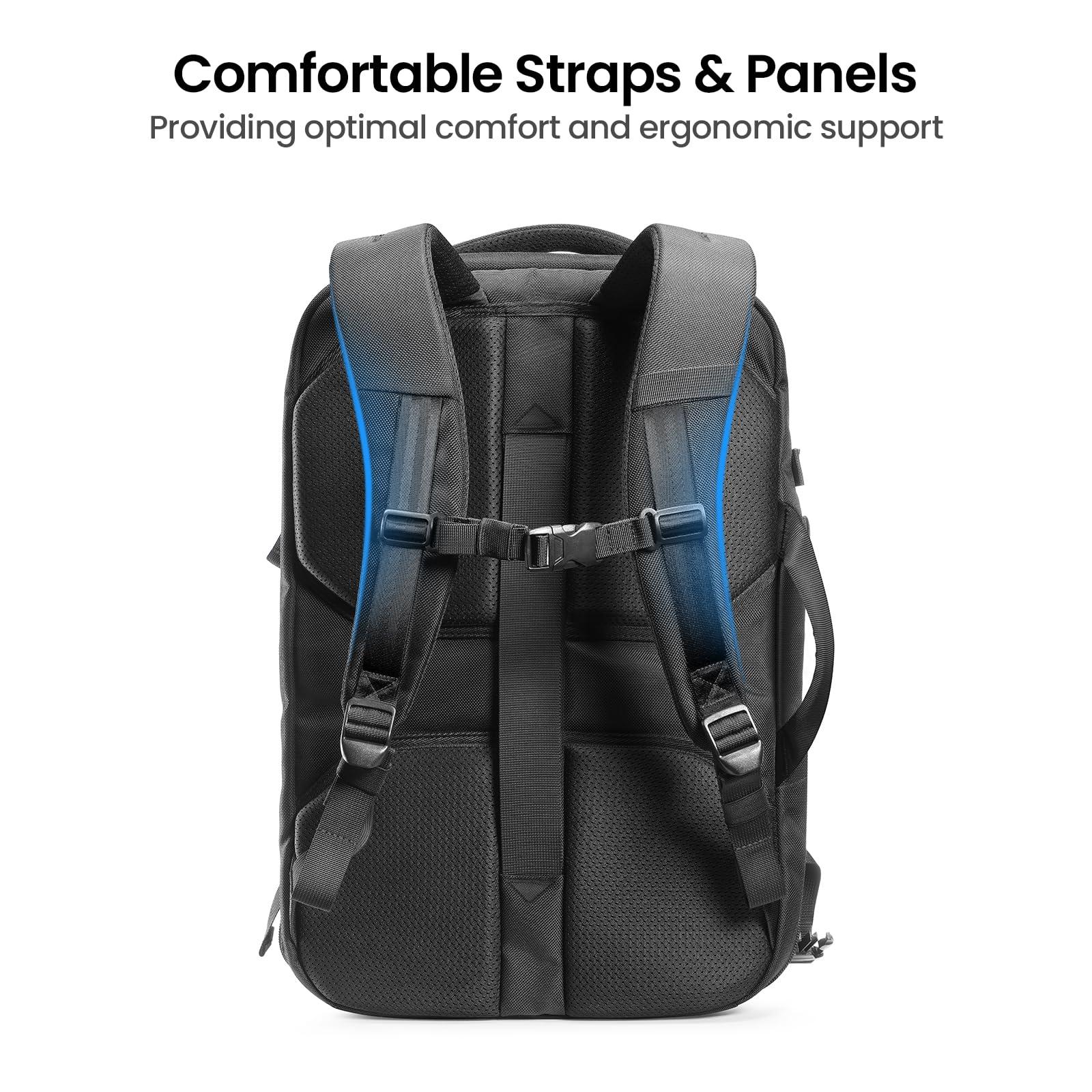 tomtoc Travel Backpack 40L, TSA Friendly Flight Approved Carry-on Luggage Hand Water-resistant Lightweight Business Rucksack, Durable Large Weekender Bag Daypack Fits 17.3 Inch Laptop, PFAS Free - Image 9
