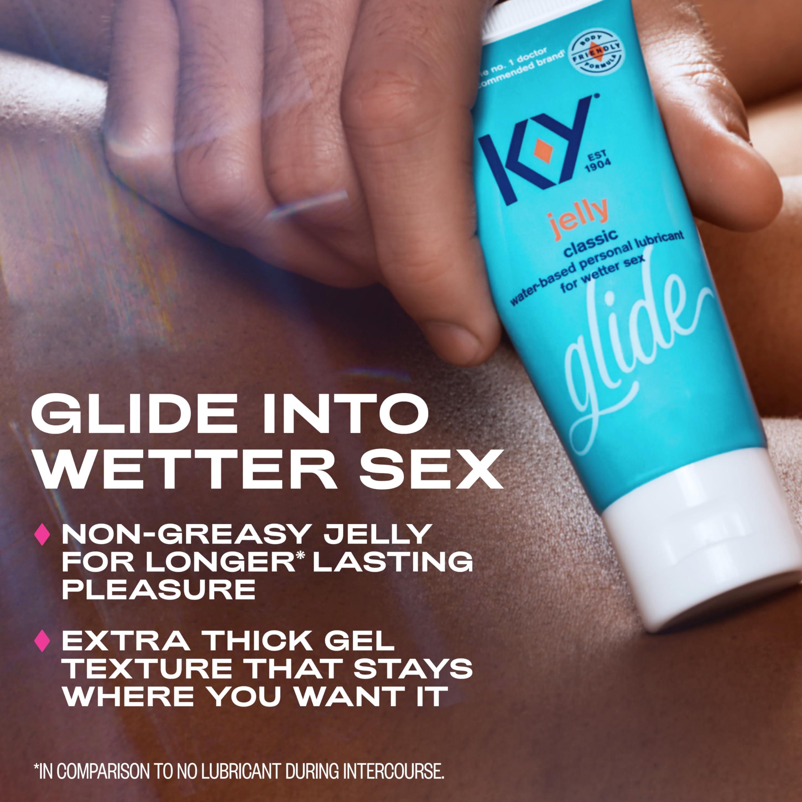 K-Y Jelly Water Based Lube for Sex, Anal Lube, Non-Greasy Water Based Personal Lubricant, pH Friendly Sex Lube Can Be Used with Sex Toys for Women & Male Sex Toys, Condom Friendly Personal Lube, 2 oz - Image 3