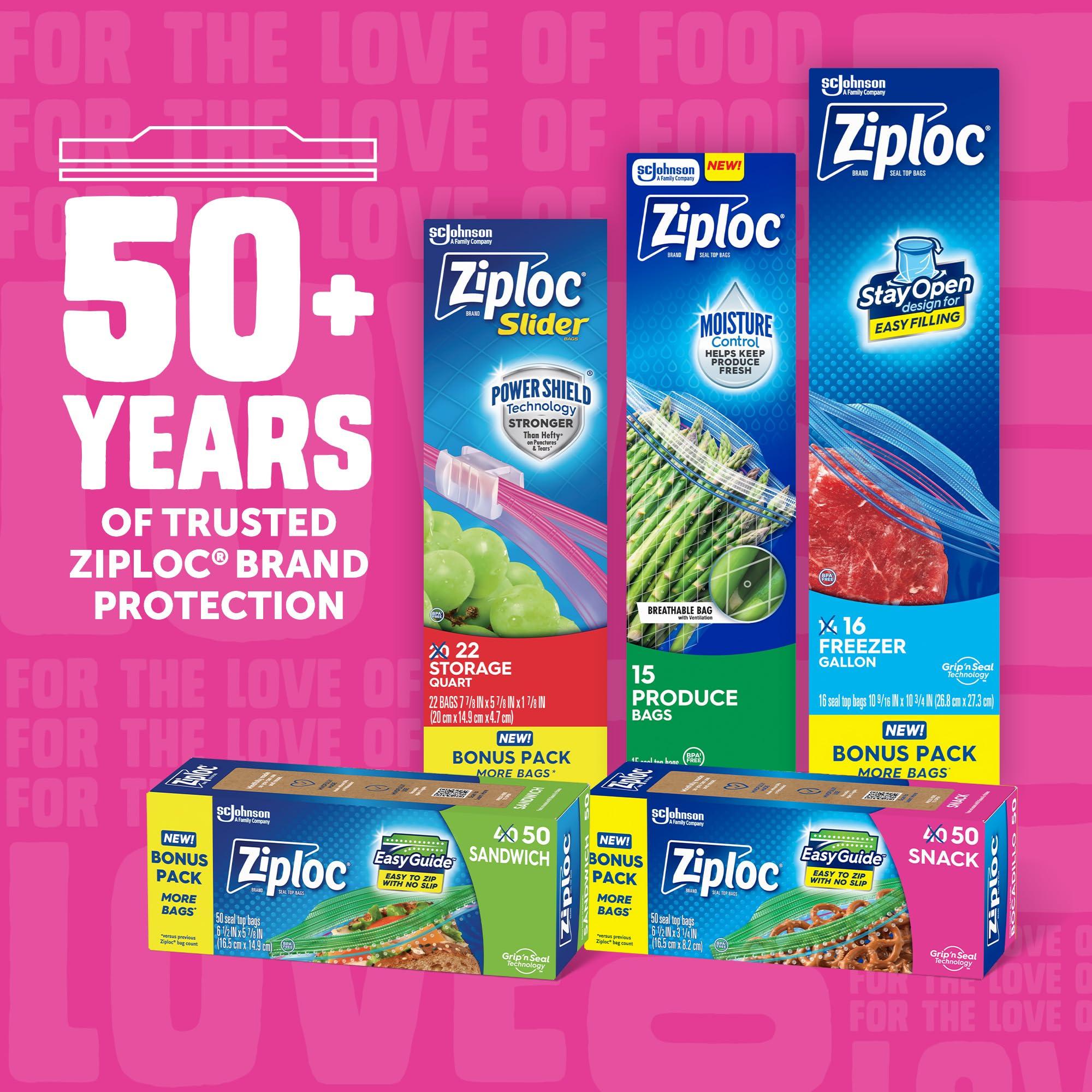 Ziploc Snack Bags with EasyGuide Texture, Small Plastic Storage Bags with Grip 'N Seal Technology, 108 Bags Total - Image 7