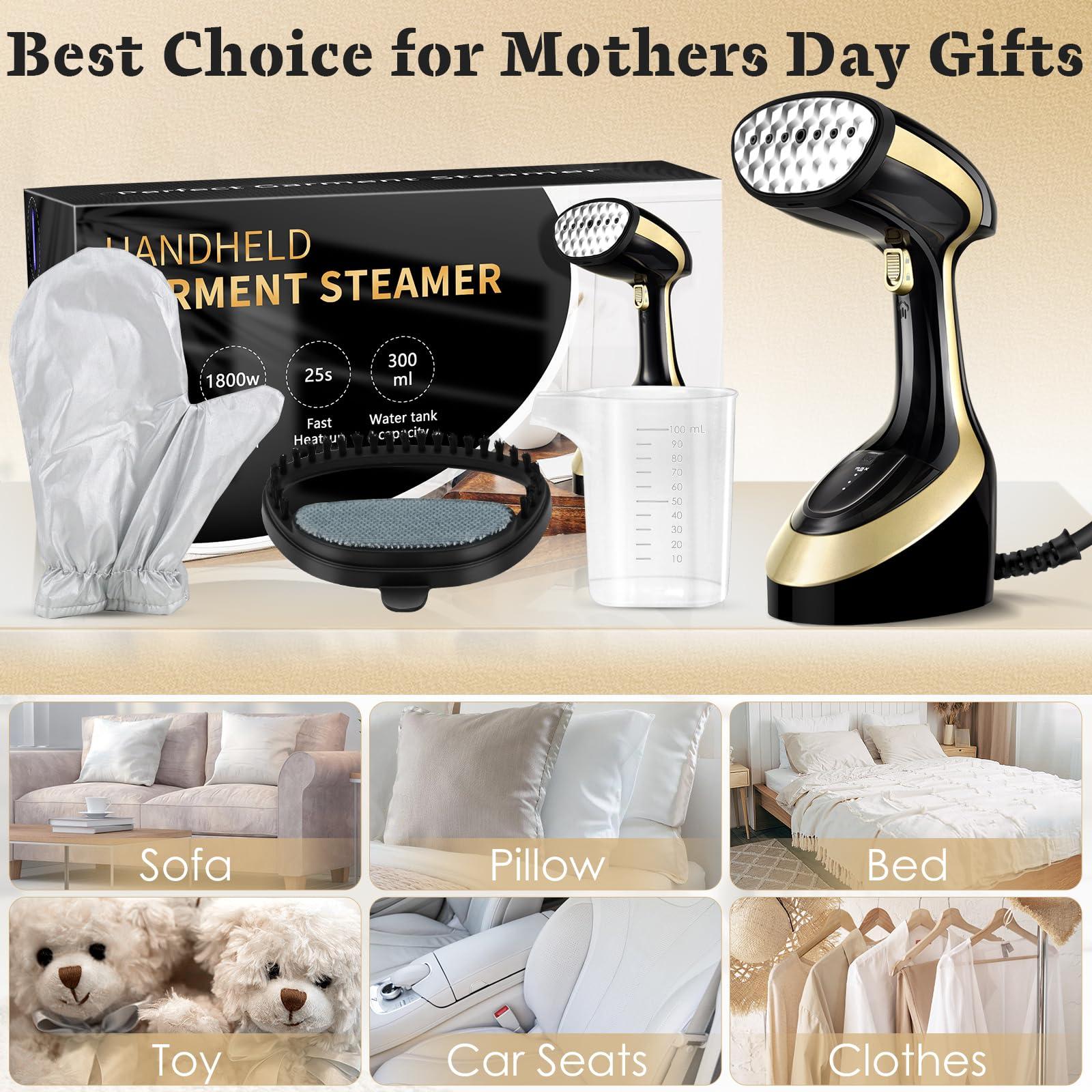Handheld Garment Steamer for Clothes 1800W: Birthday Gifts for Women Men, Upgraded Leak-proof Design, Strong Penetrating Steam, Wrinkle Remover - Portable Steamer Gifts for Women - Image 3