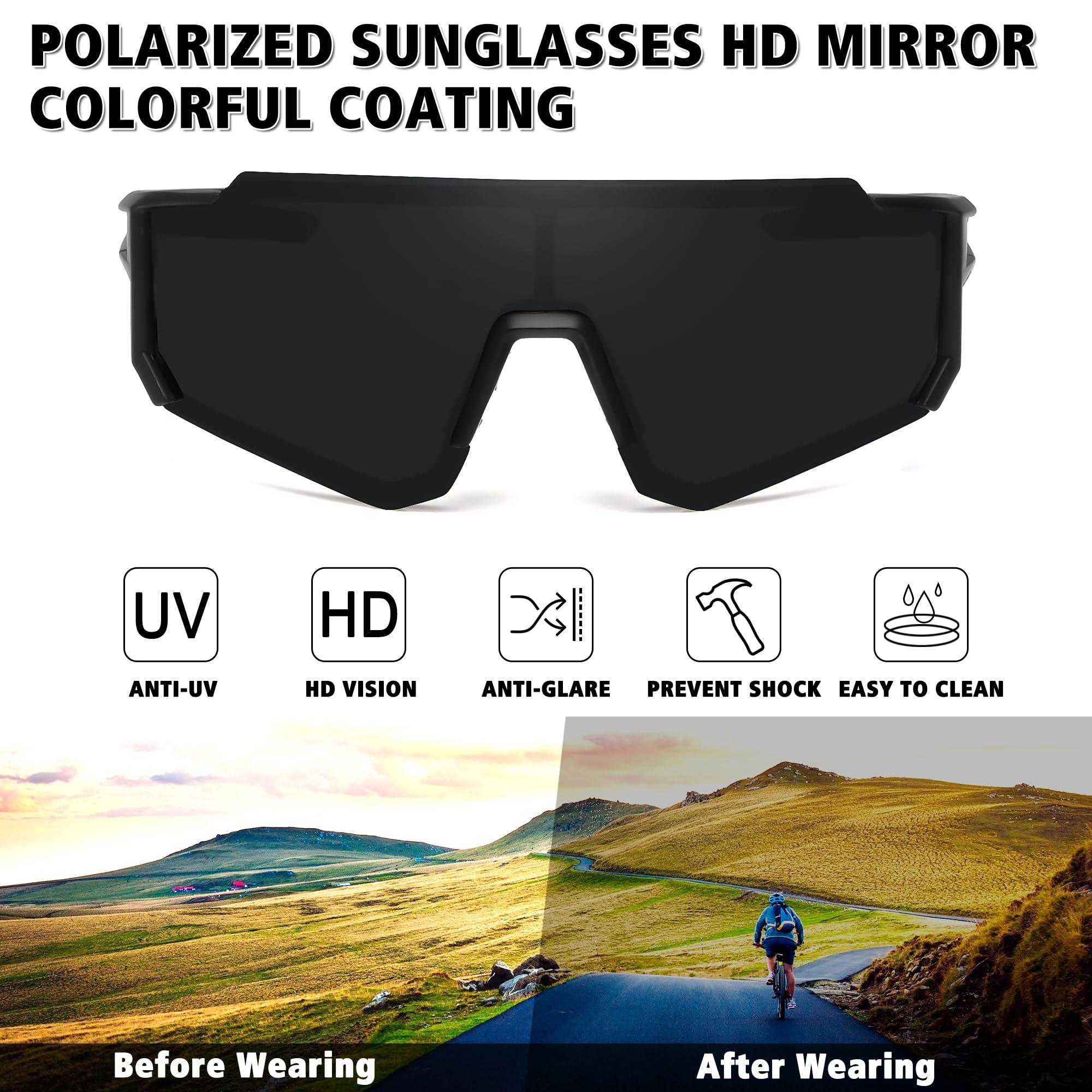 STORYCOAST Polarized Sports Sunglasses for Men Women,Driving Fishing Cycling Mountain Bike Sunglasses UV400 Protection - Image 2