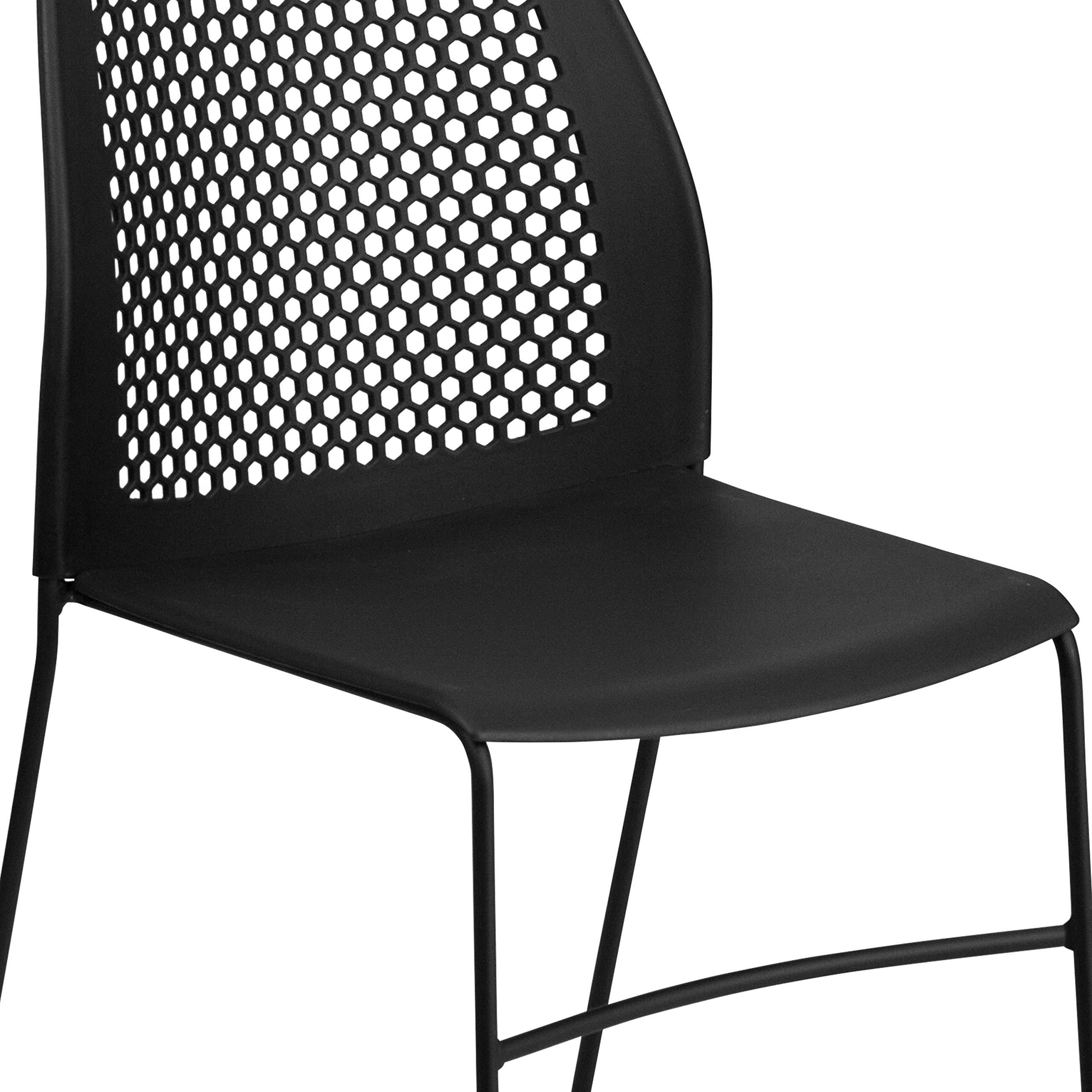 Flash Furniture Hercules Series Contoured Lobby Chairs with Air-Vent Honeycomb Backs, Ergonomic Stacking Chairs for Offices, Set of 5, Black - Image 15