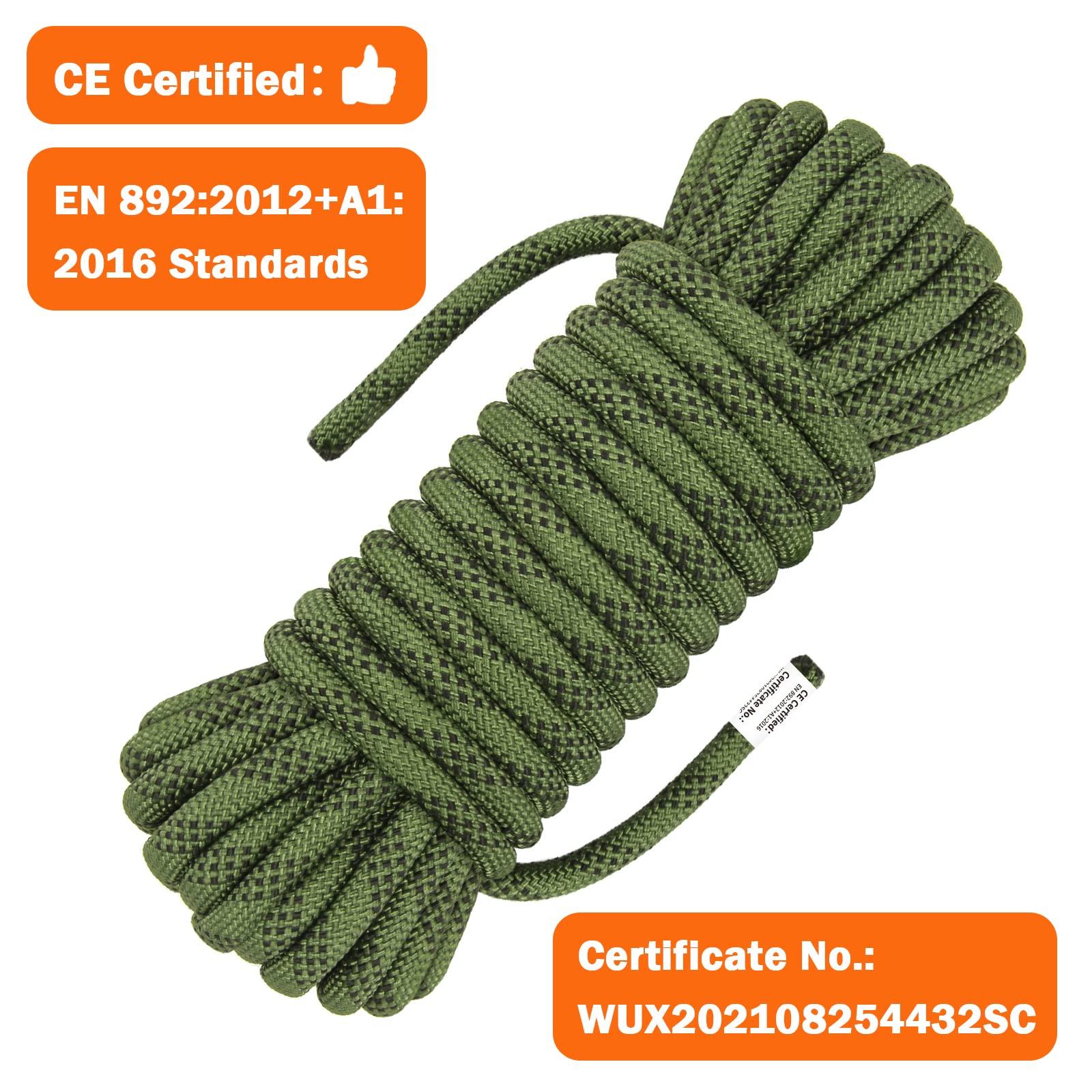 AOLEBA 10.5 mm Static Climbing Rope 10M(32ft) 20M(64ft) 30M(96ft) 50M(160ft) 70M(230ft) Outdoor Rock Climbing Rope, Escape Rope Ice Climbing Equipment Fire Rescue Parachute Rope - Image 2