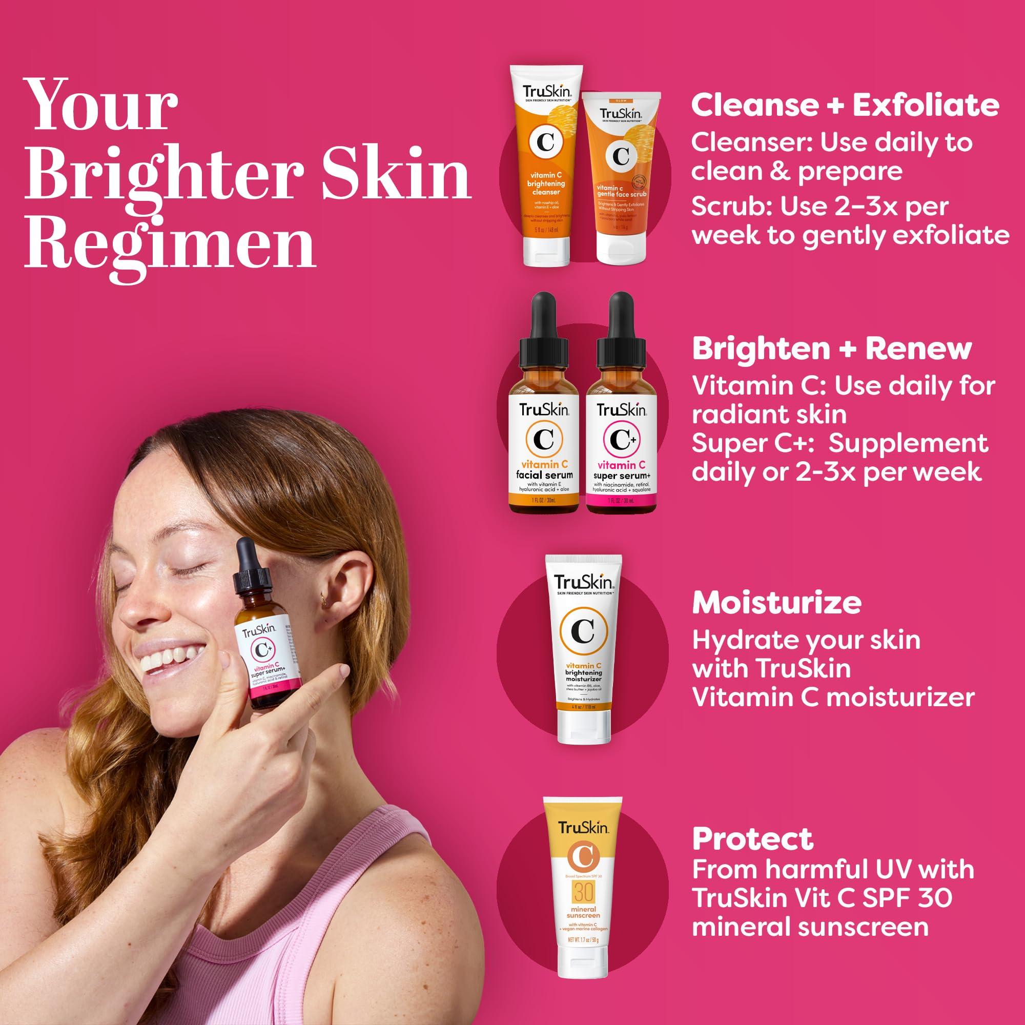TruSkin Vitamin C Super Serum - Niacinamide, Retinol, Hyaluronic & Salicylic Acid - All-in-One Anti Aging Serum for Face – Improve Appearance of Dark Spots, Firmness for Brighter Looking Skin, 1 Fl Oz - Image 7